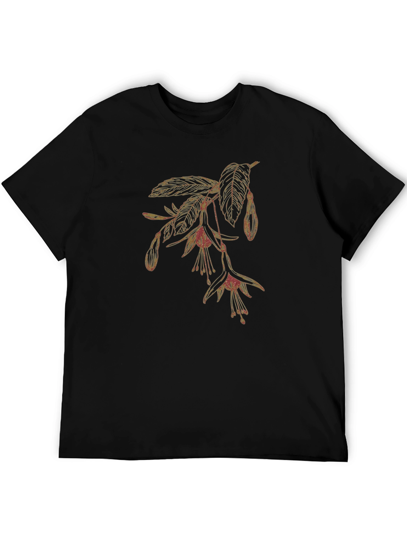 Floral Print T-Shirt - Classic Black Tee