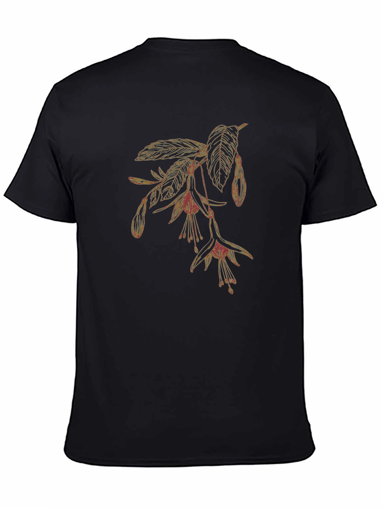 Floral Print T-Shirt - Classic Black Tee