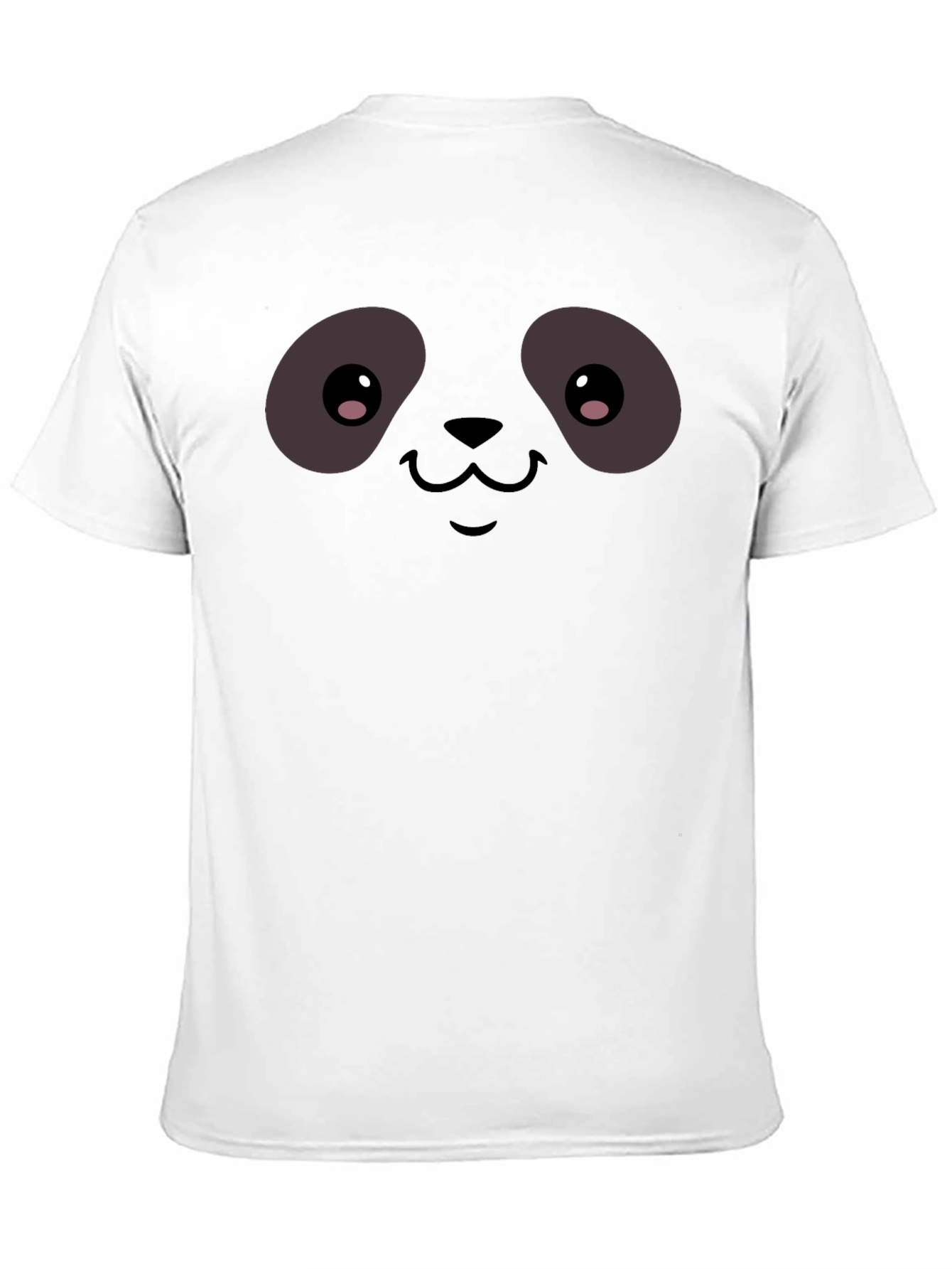Cute Panda Face Graphic T-Shirt - Black