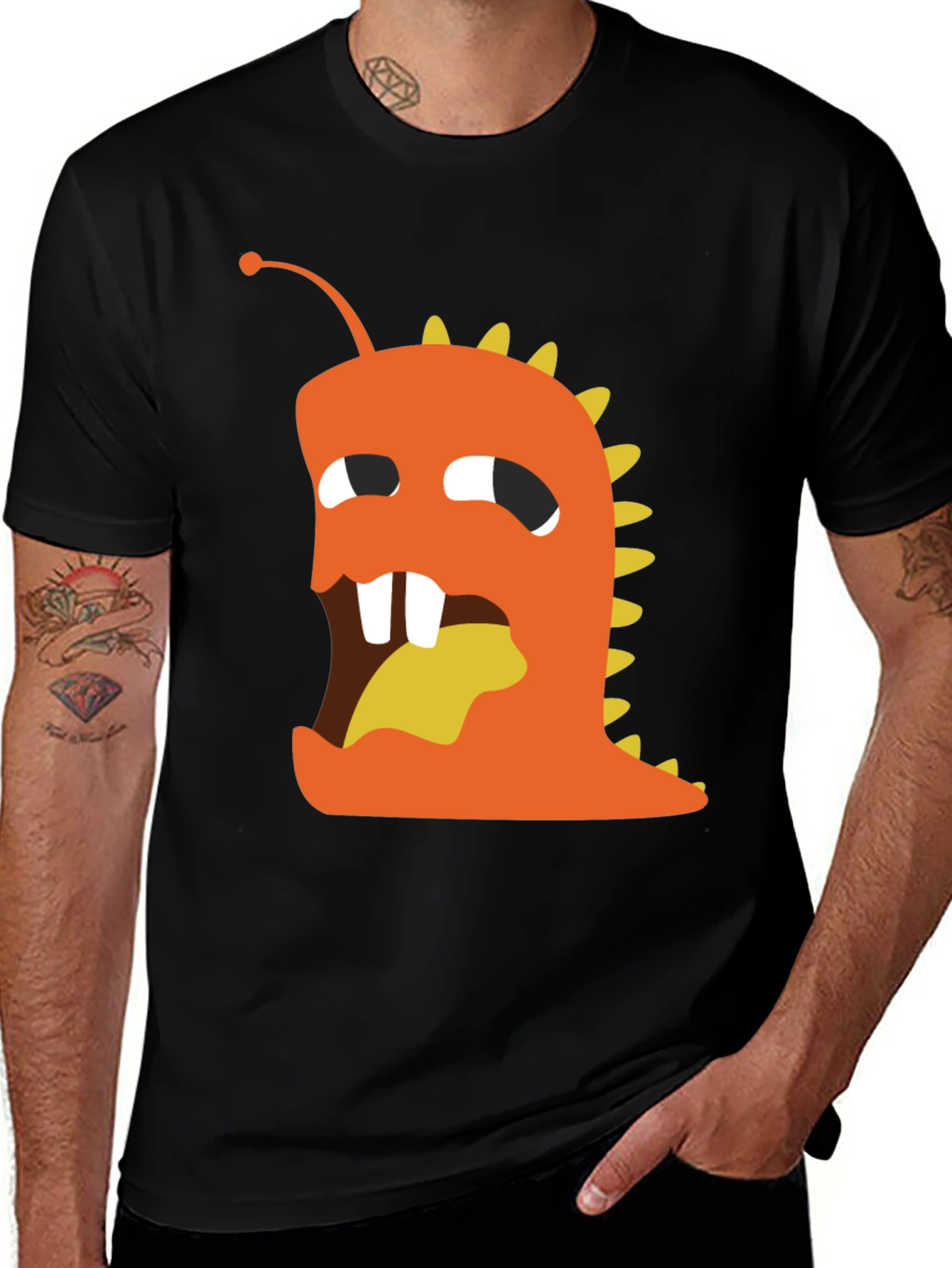 Monster Graphic Tee - Black Cotton Blend