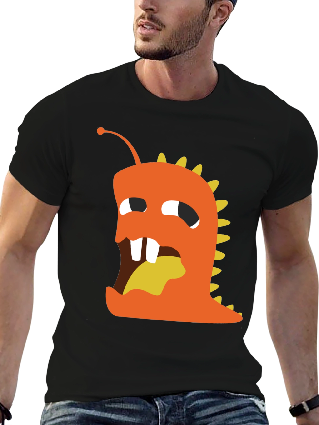 Monster Graphic Tee - Black Cotton Blend