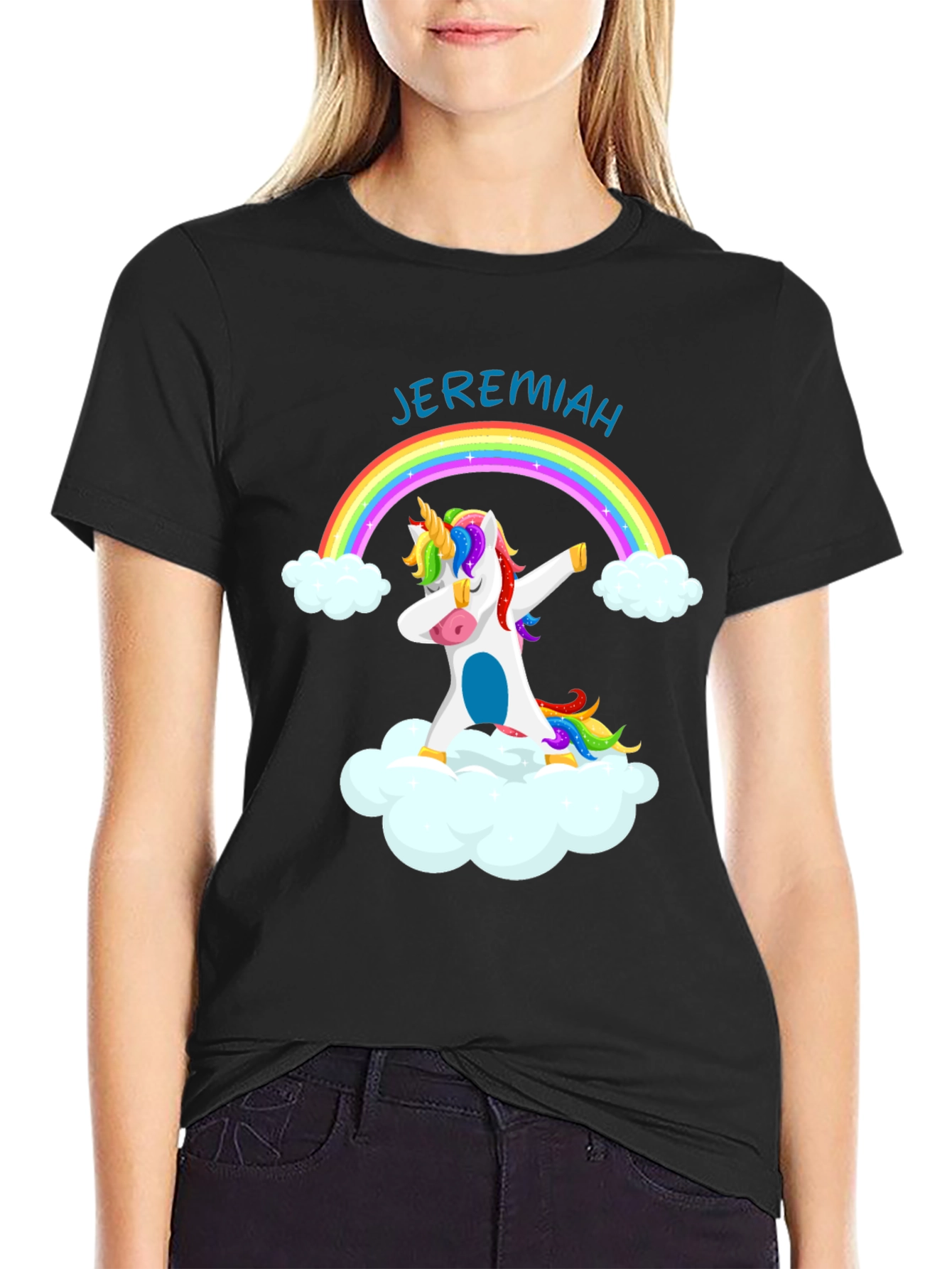 Jeremiah Unicorn Rainbow Dabbing T-Shirt