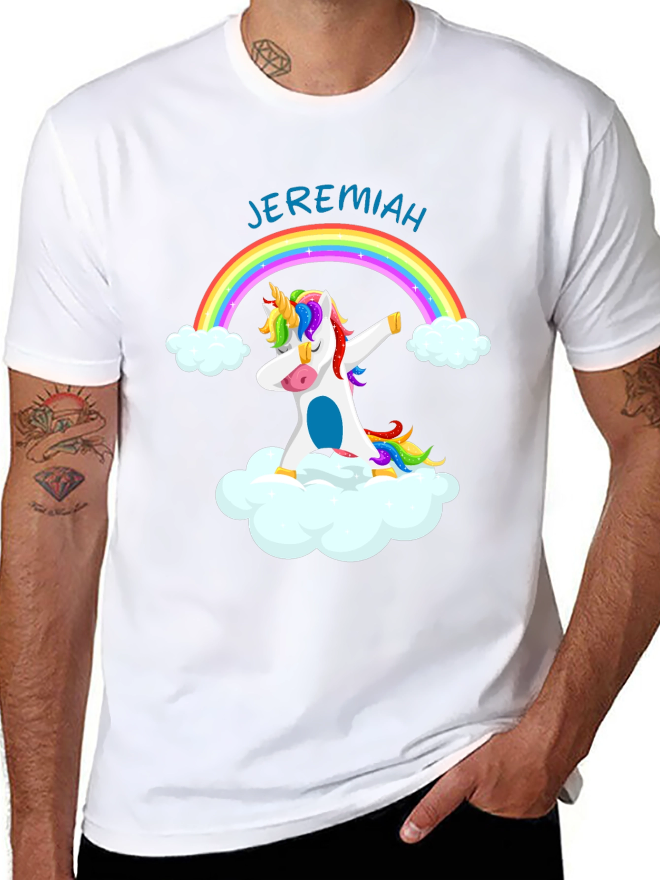 Jeremiah Unicorn Rainbow Dabbing T-Shirt