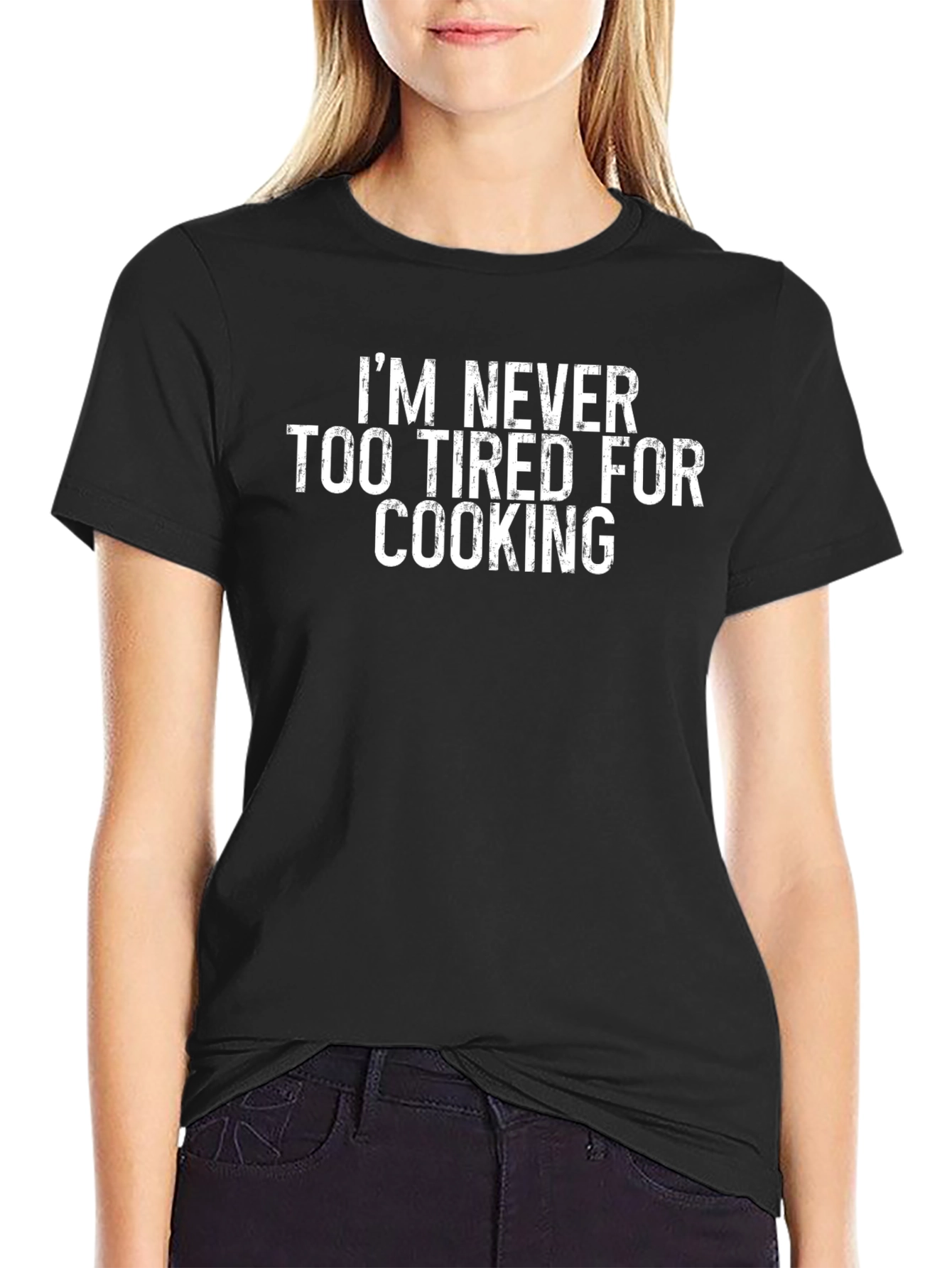 Never Too Tired to Cook Funny Graphic T-Shirt