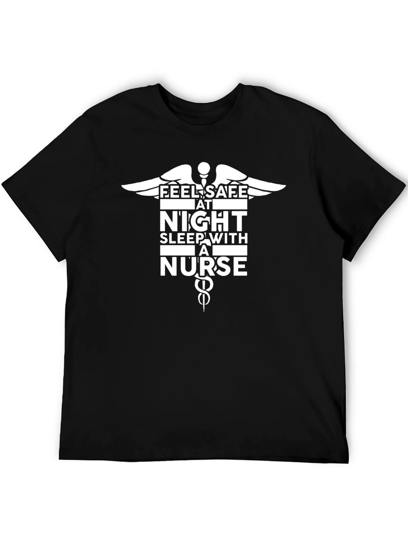 Feel Safe at Night Nurse Graphic T-Shirt