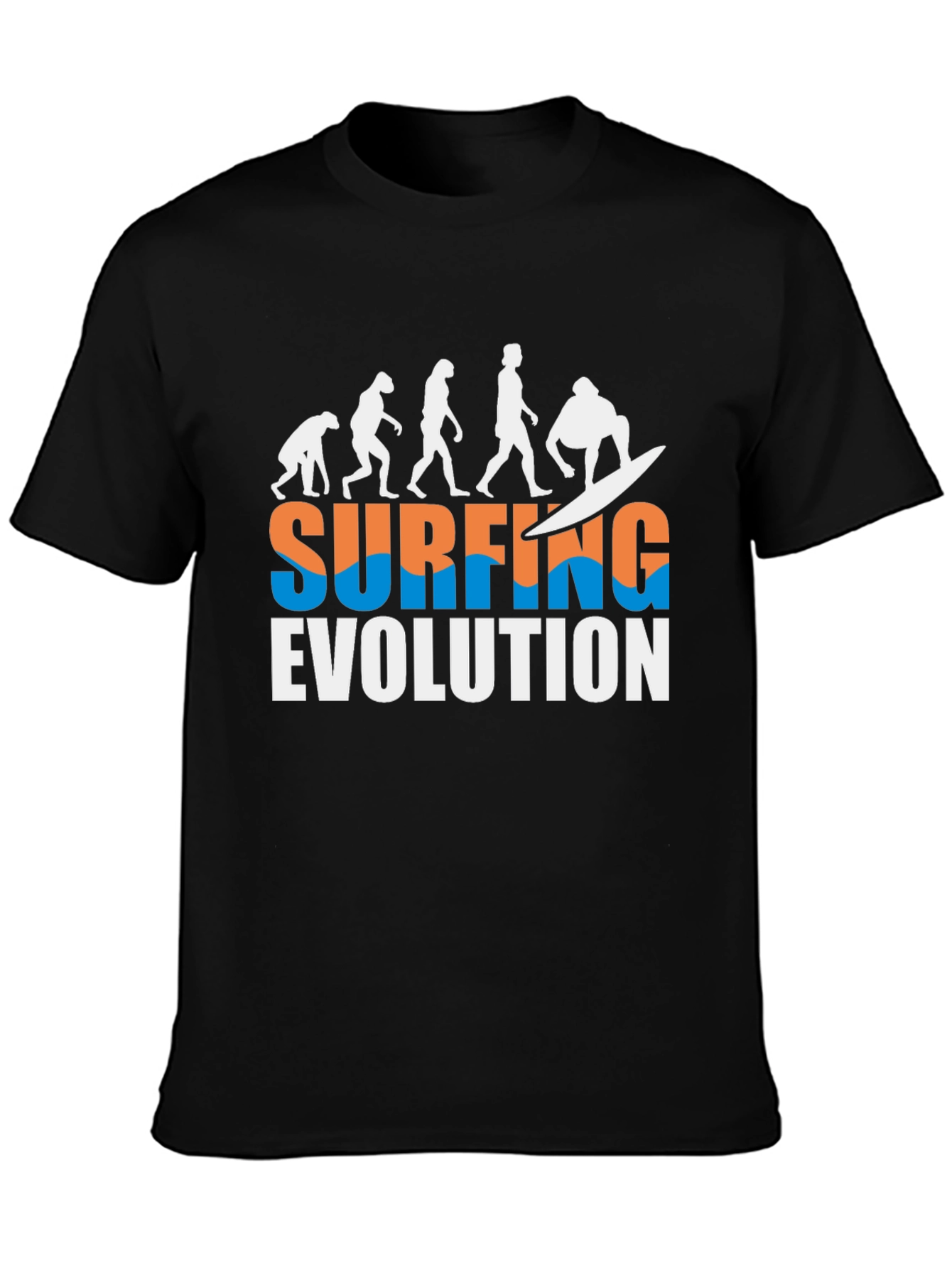 Surfing Evolution Black T-Shirt