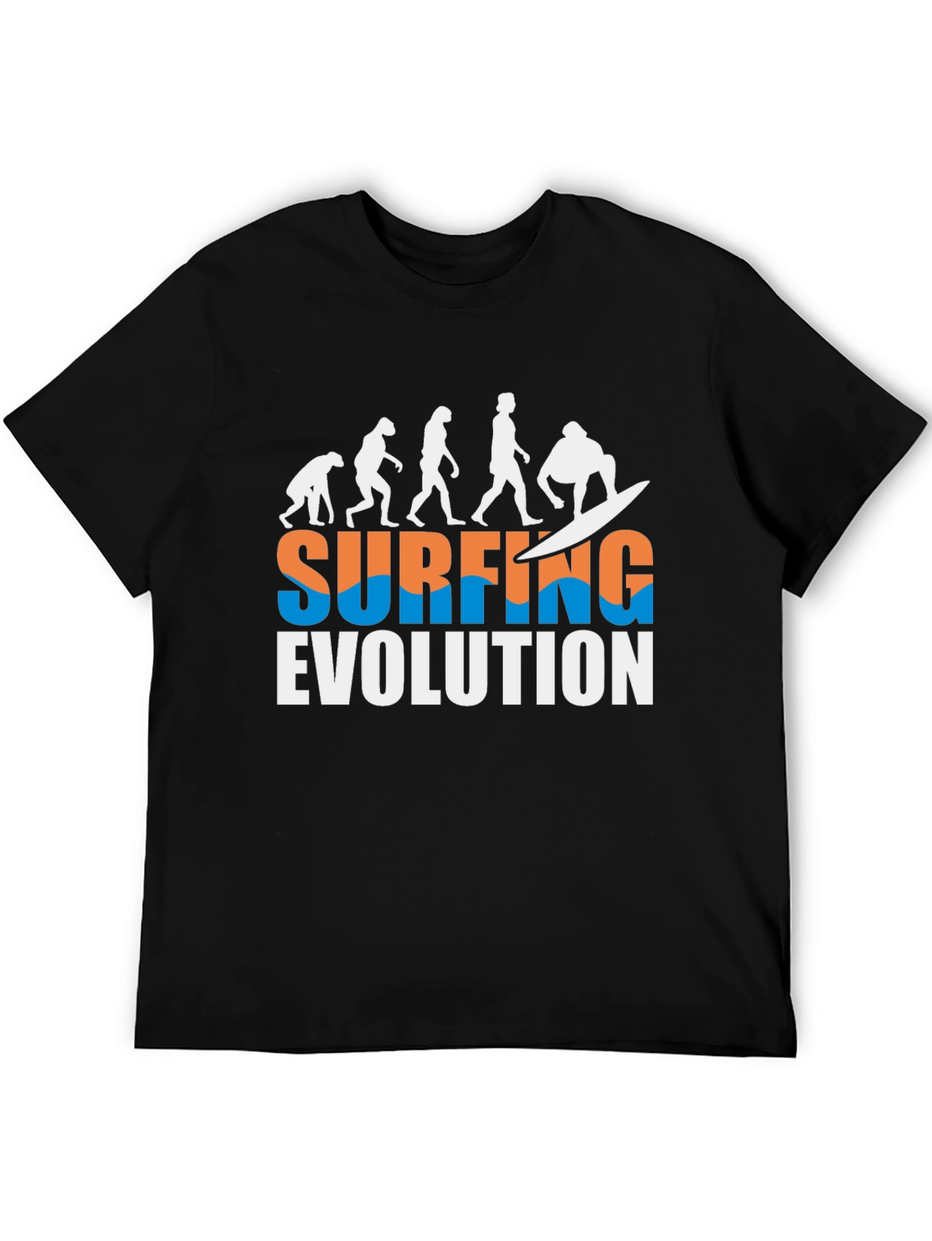Surfing Evolution Black T-Shirt