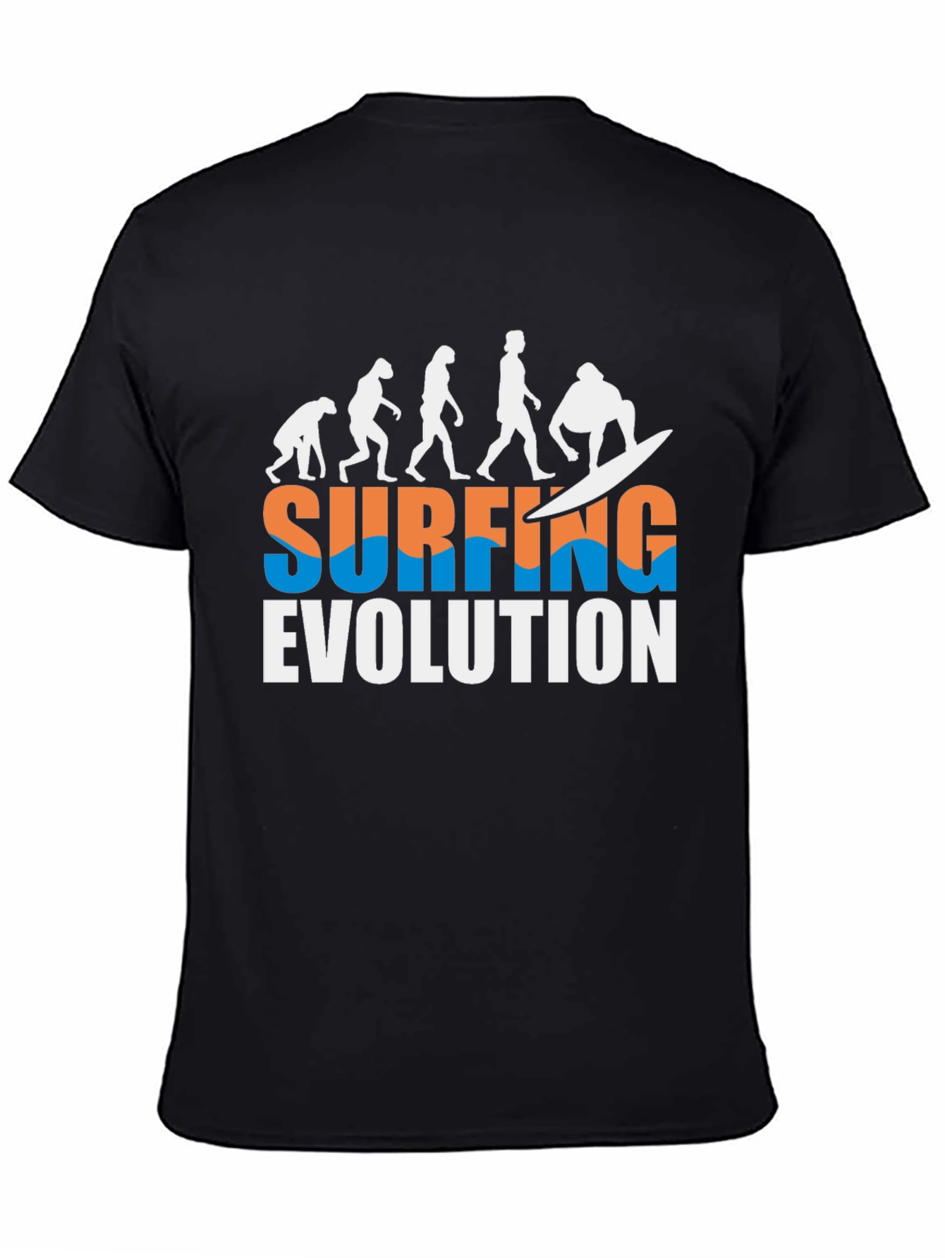 Surfing Evolution Black T-Shirt