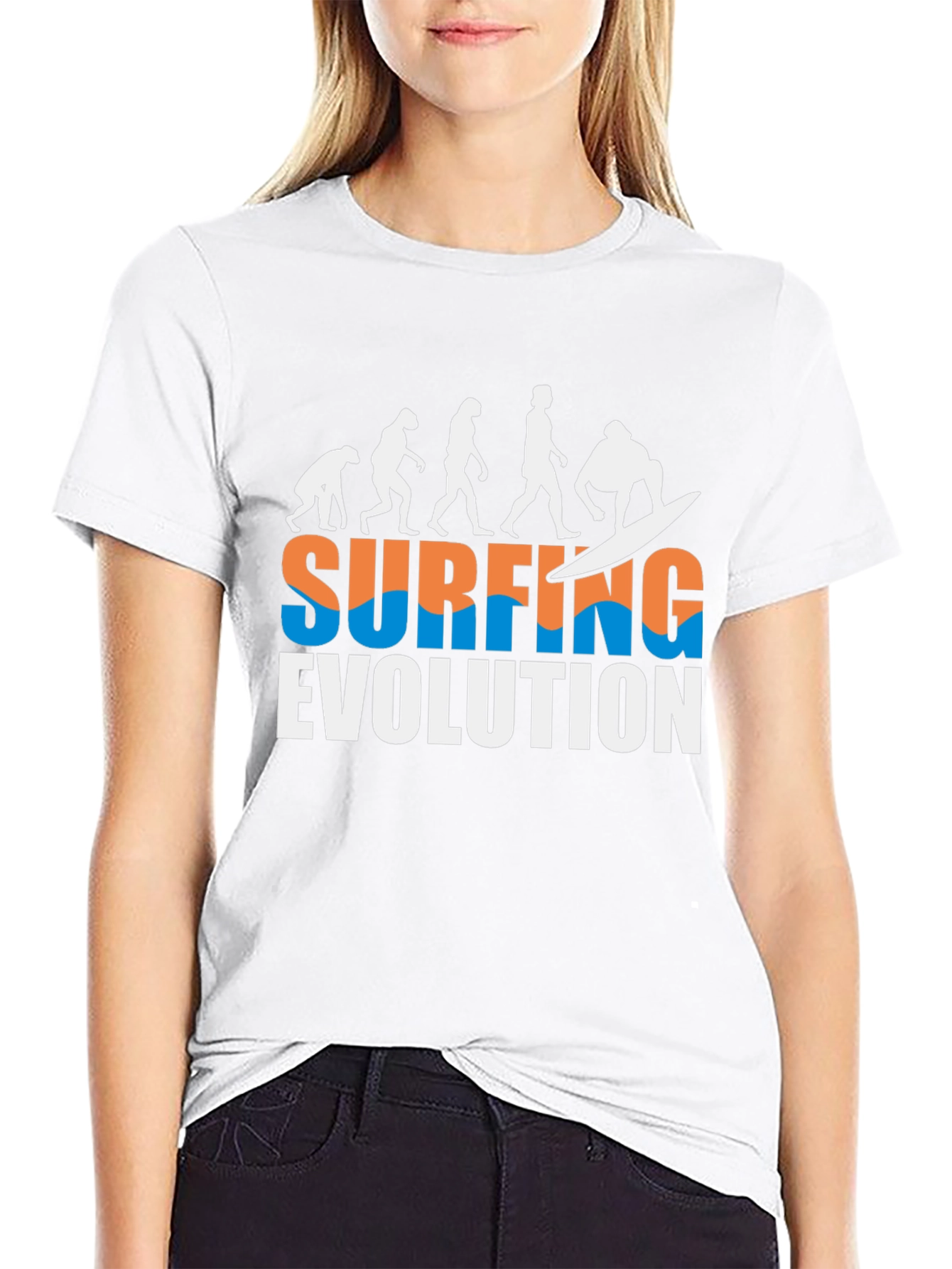 Surfing Evolution Black T-Shirt
