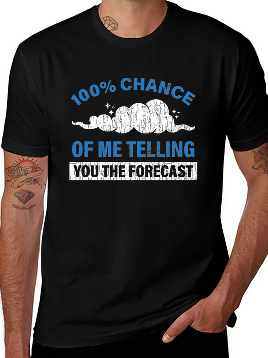 Funny Weather Forecast Mens Black T-Shirt