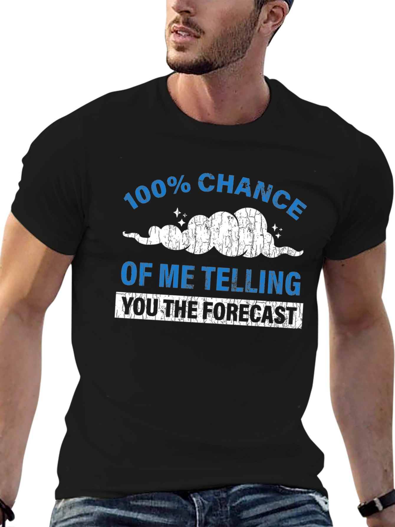 Funny Weather Forecast Mens Black T-Shirt