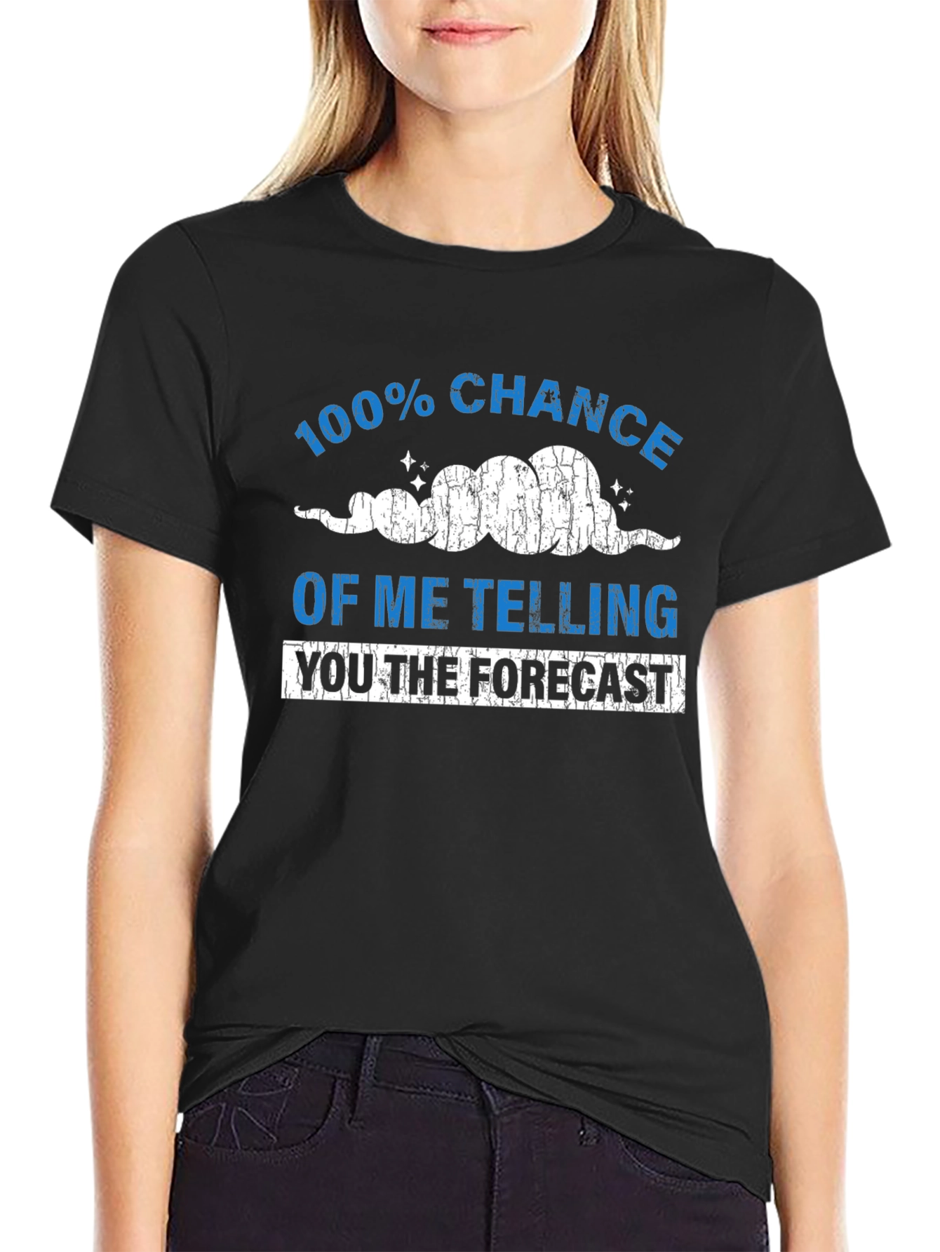 Funny Weather Forecast Mens Black T-Shirt