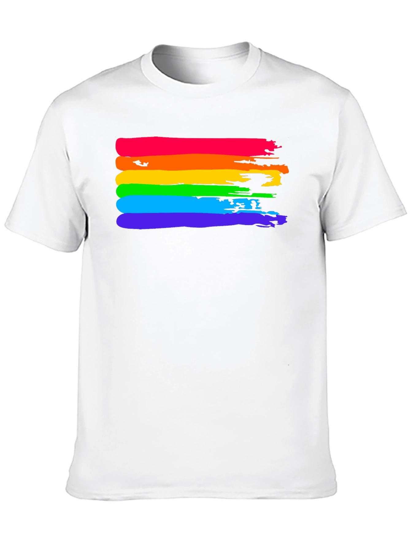 Rainbow Pride T-Shirt - Brush Stroke LGBTQ Tee