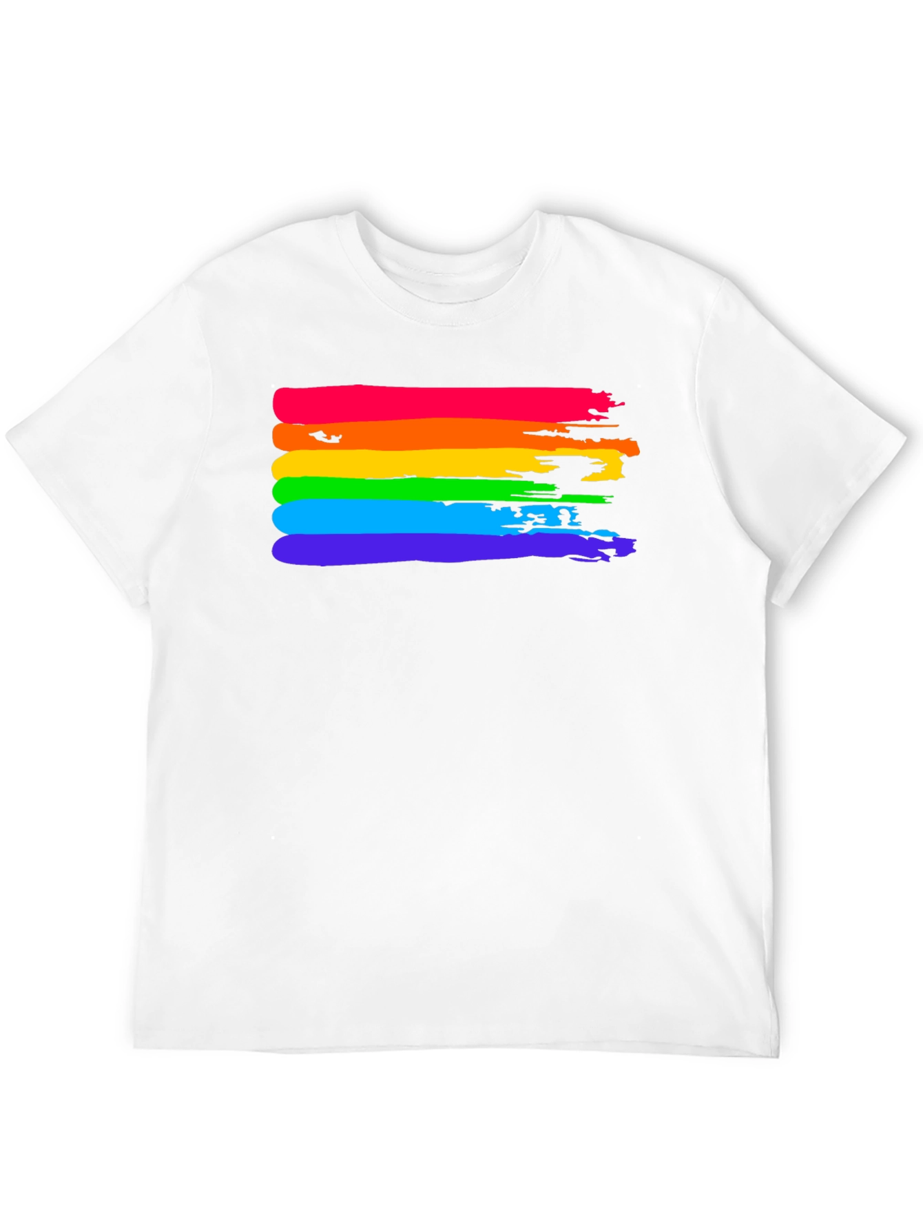Rainbow Pride T-Shirt - Brush Stroke LGBTQ Tee