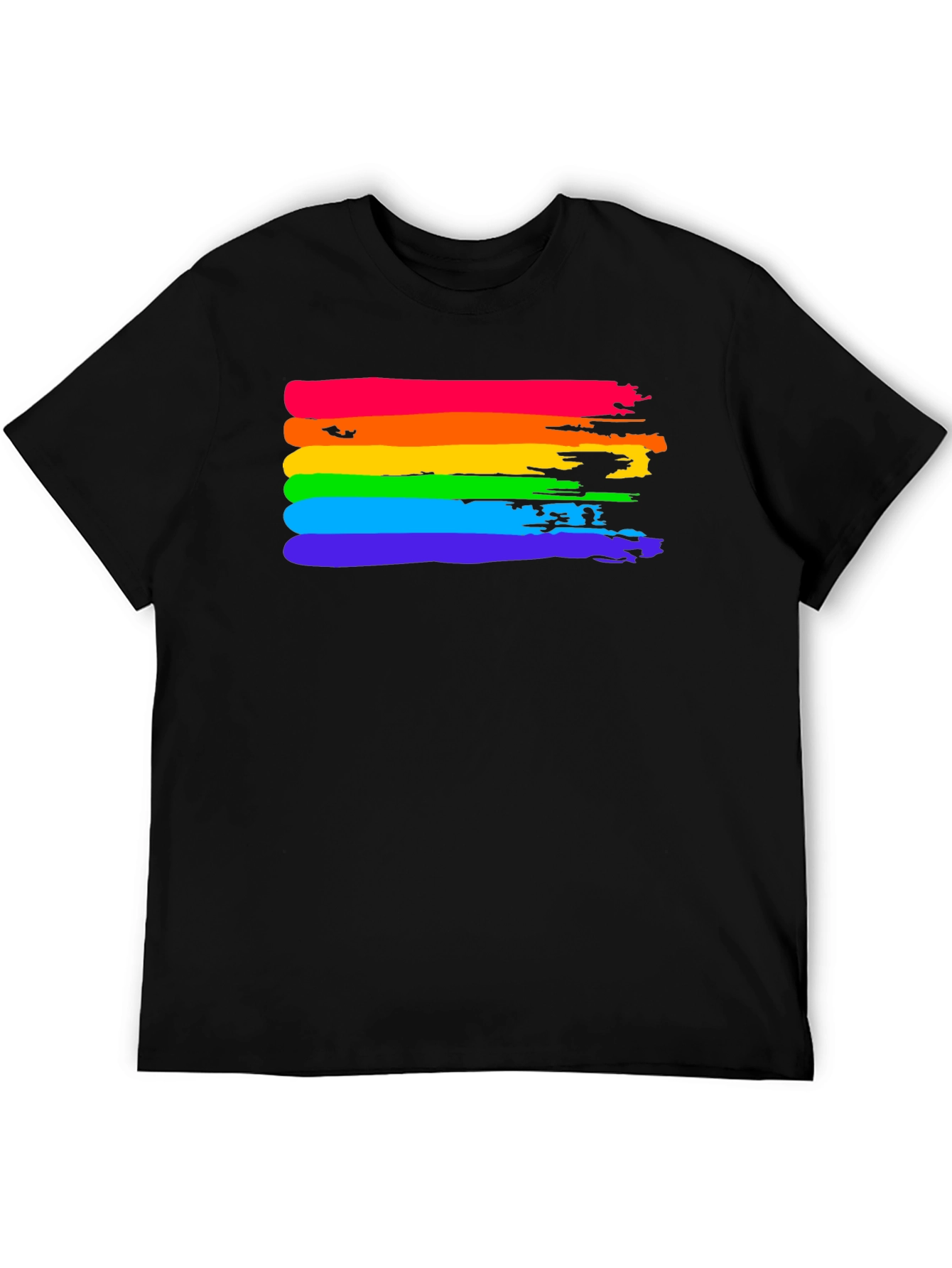 Rainbow Pride T-Shirt - Brush Stroke LGBTQ Tee