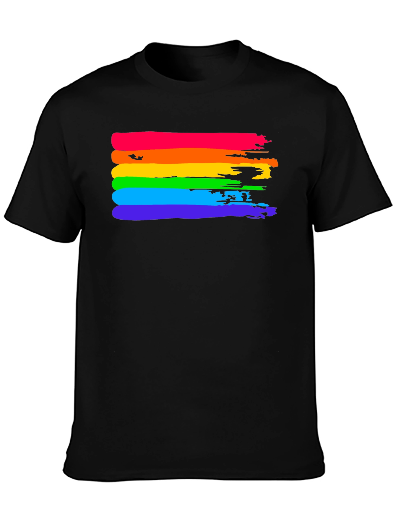 Rainbow Pride T-Shirt - Brush Stroke LGBTQ Tee