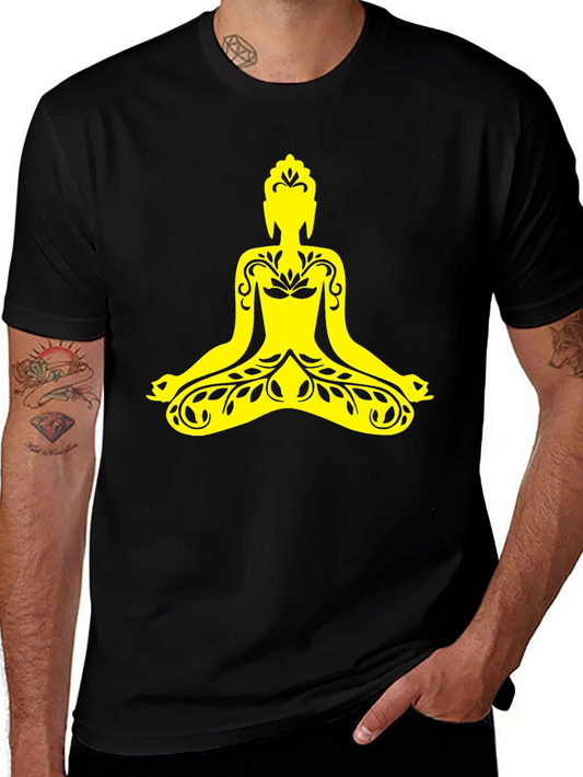 Buddha Graphic Print Black T-Shirt