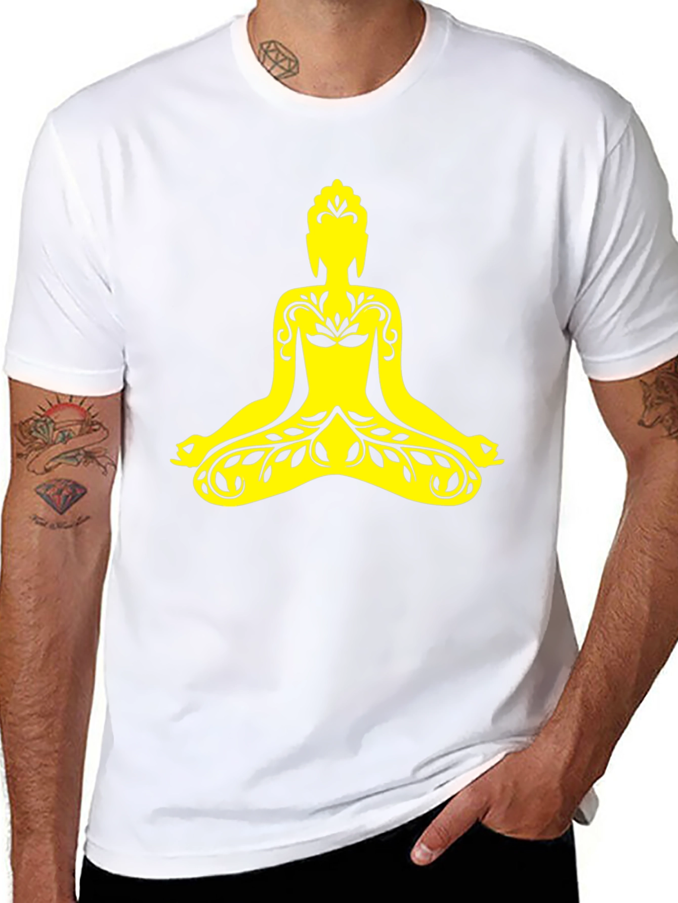 Buddha Graphic Print Black T-Shirt
