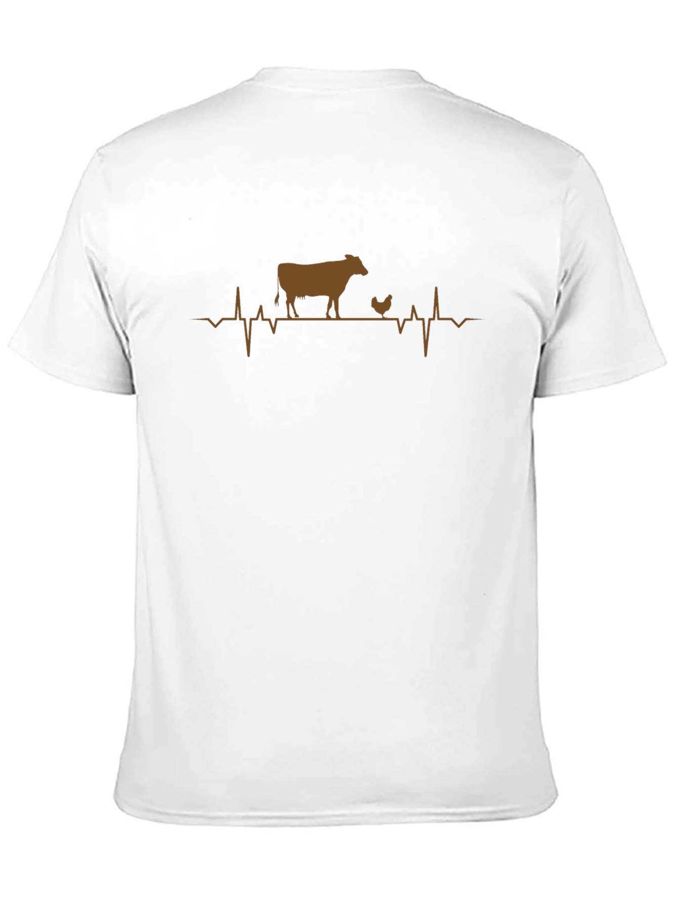 Farm Animal Heartbeat T-Shirt: Cow & Chicken Tee