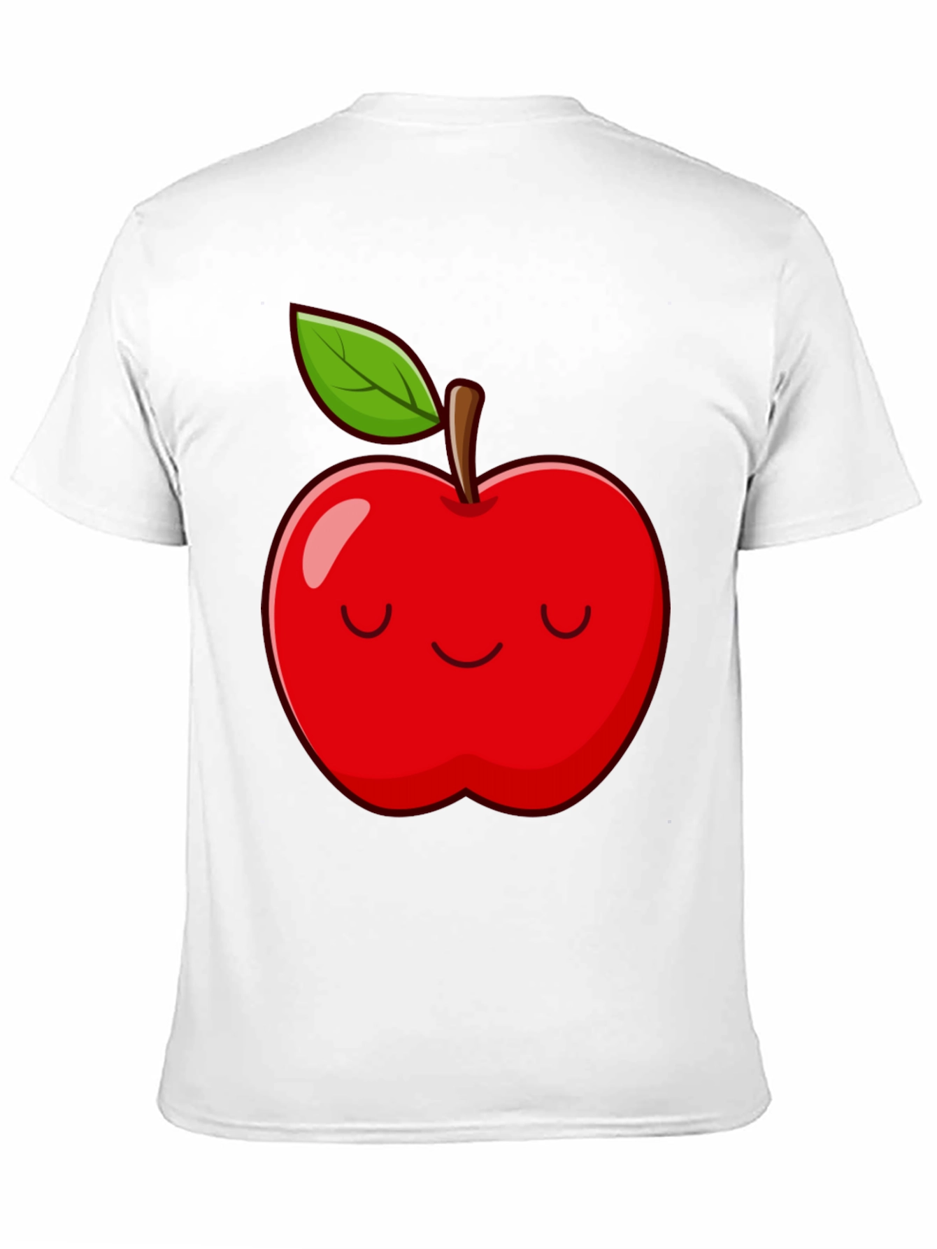 Smiling Apple Graphic Tee - Comfy Casual Black T-Shirt