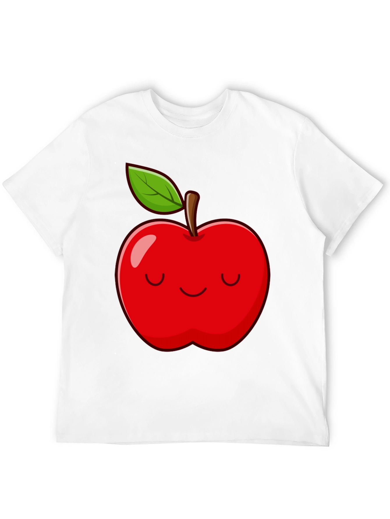 Smiling Apple Graphic Tee - Comfy Casual Black T-Shirt