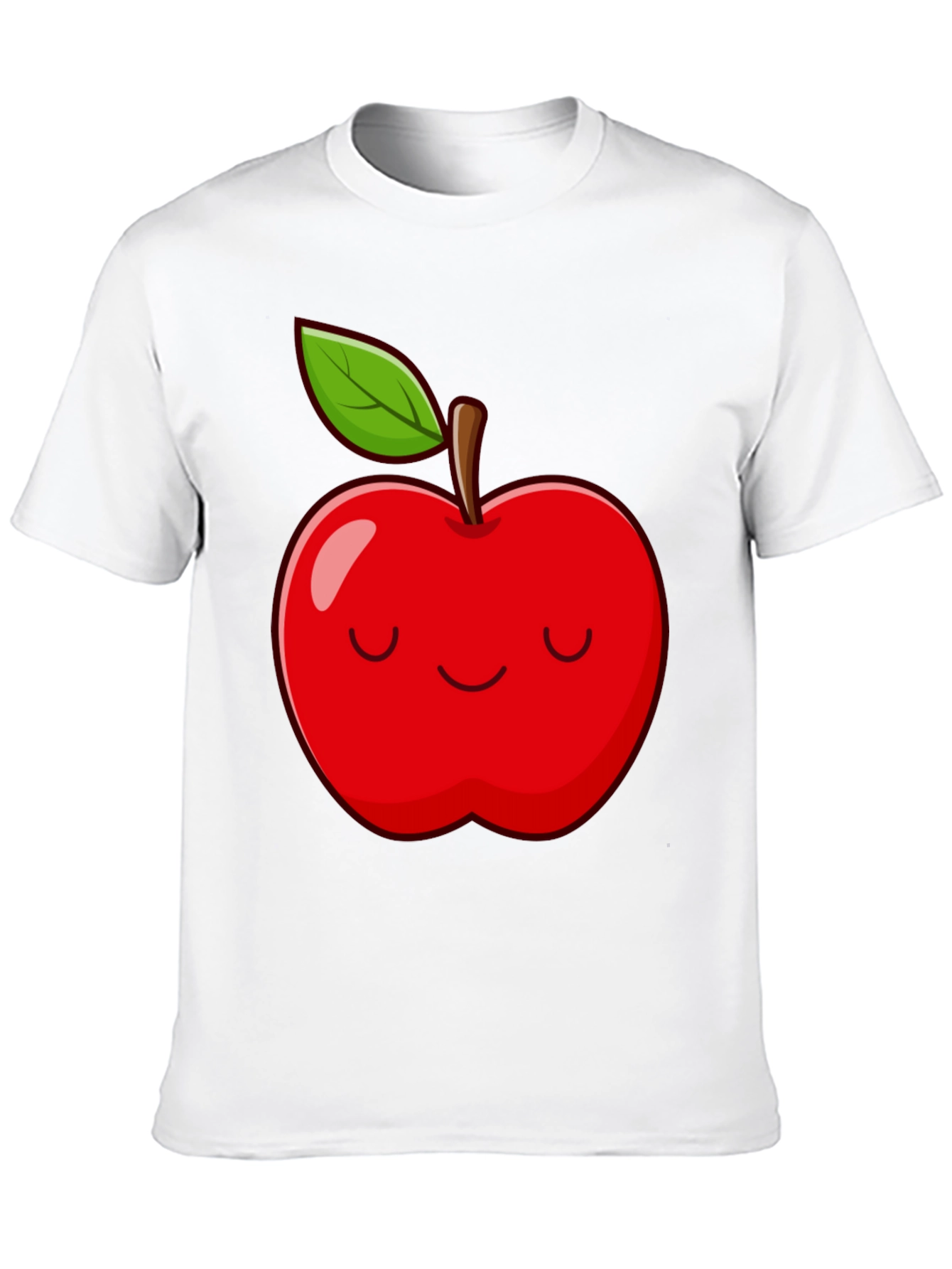 Smiling Apple Graphic Tee - Comfy Casual Black T-Shirt