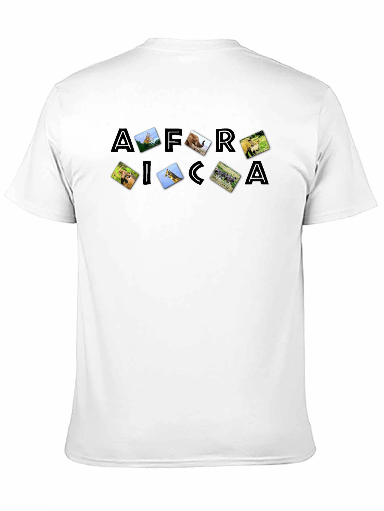 Africa Wildlife T-Shirt Black Short Sleeve