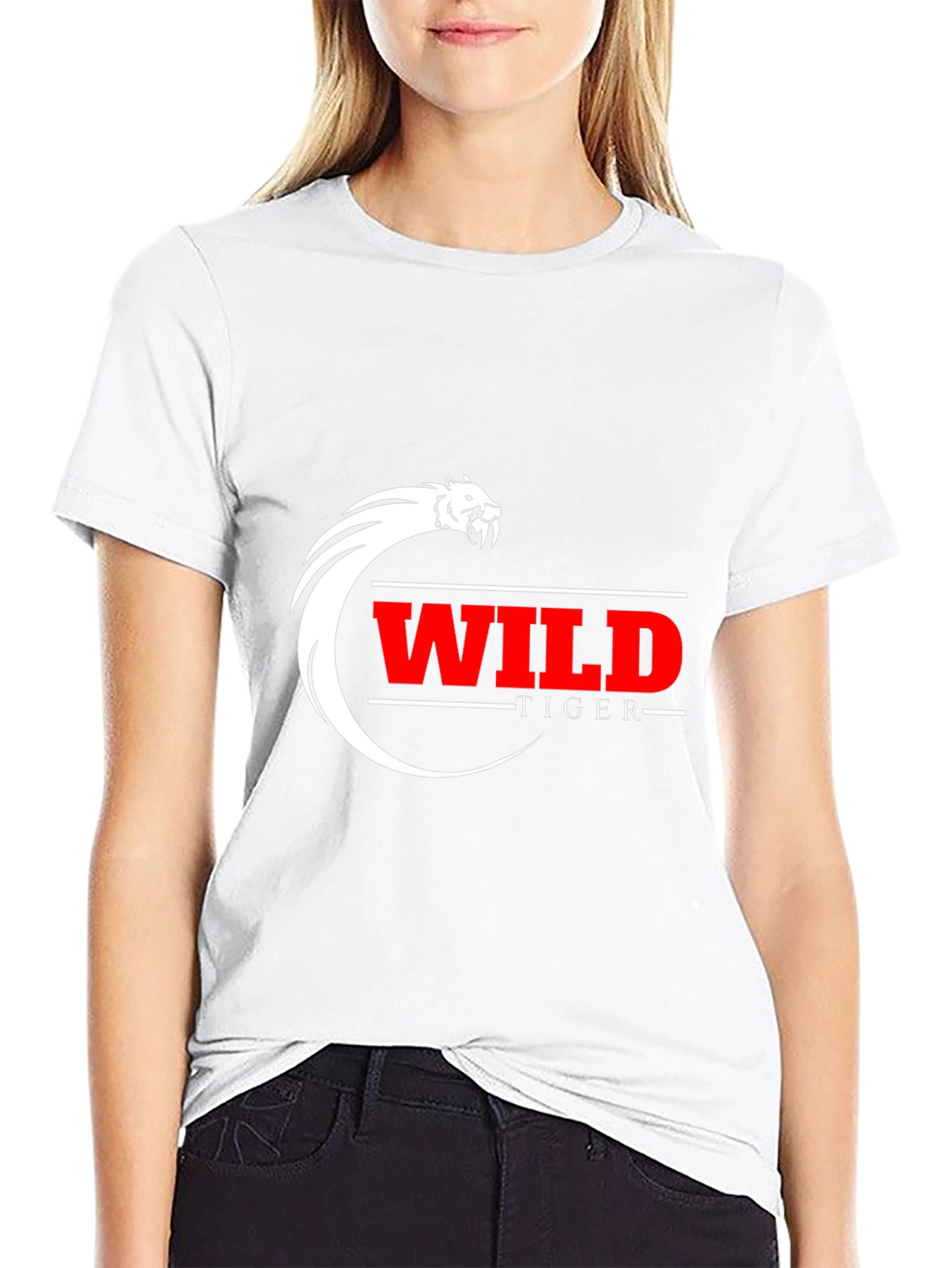 Wild Tiger Graphic Tee - Black Cotton Blend T-Shirt