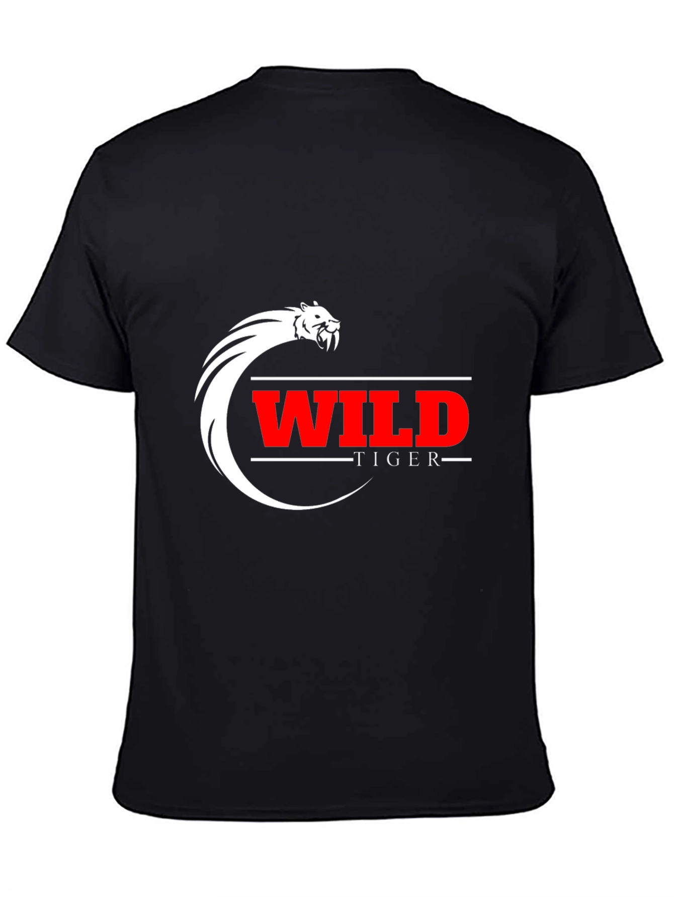Wild Tiger Graphic Tee - Black Cotton Blend T-Shirt