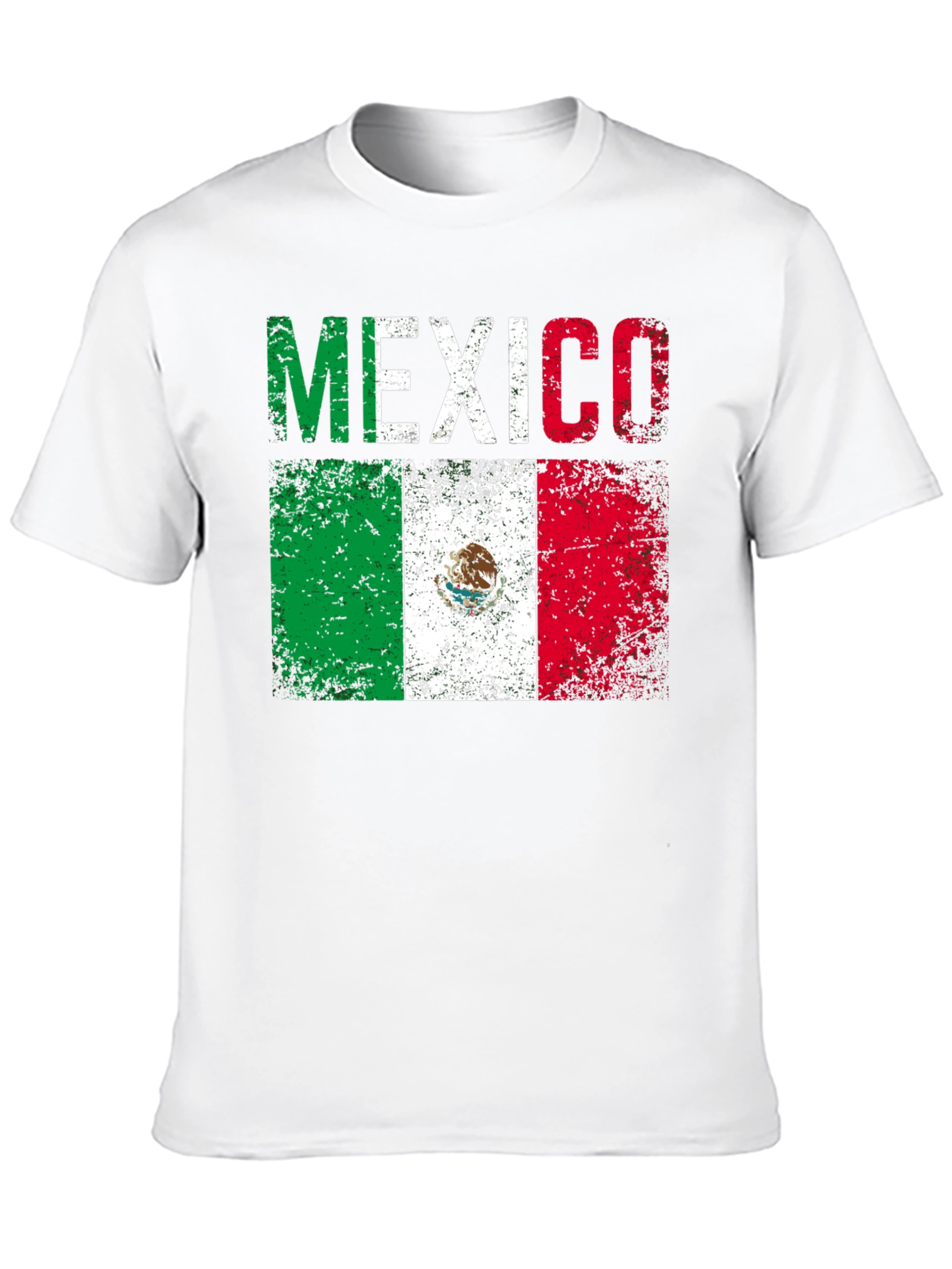 Distressed Mexico Flag Graphic T-Shirt
