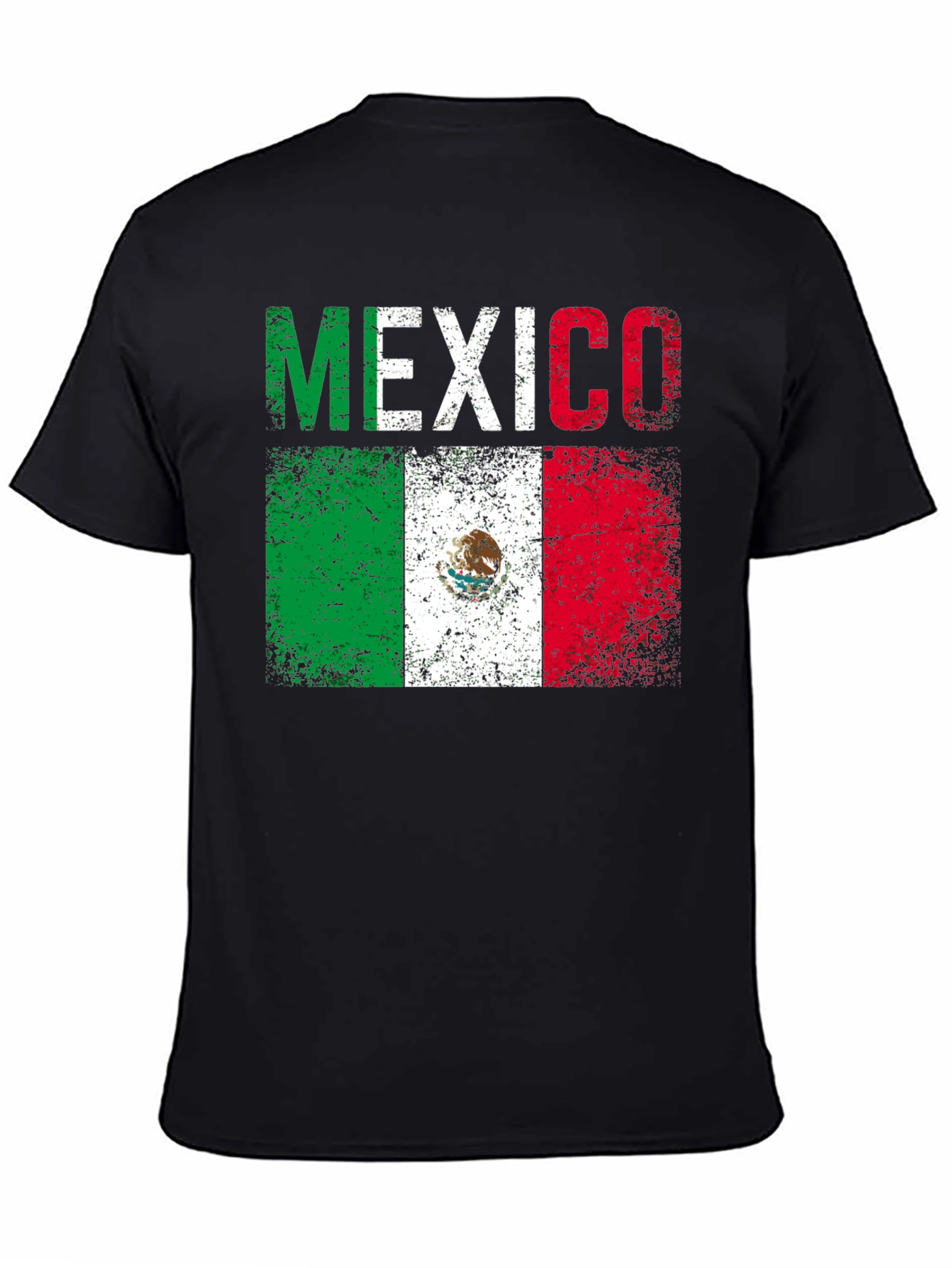 Distressed Mexico Flag Graphic T-Shirt