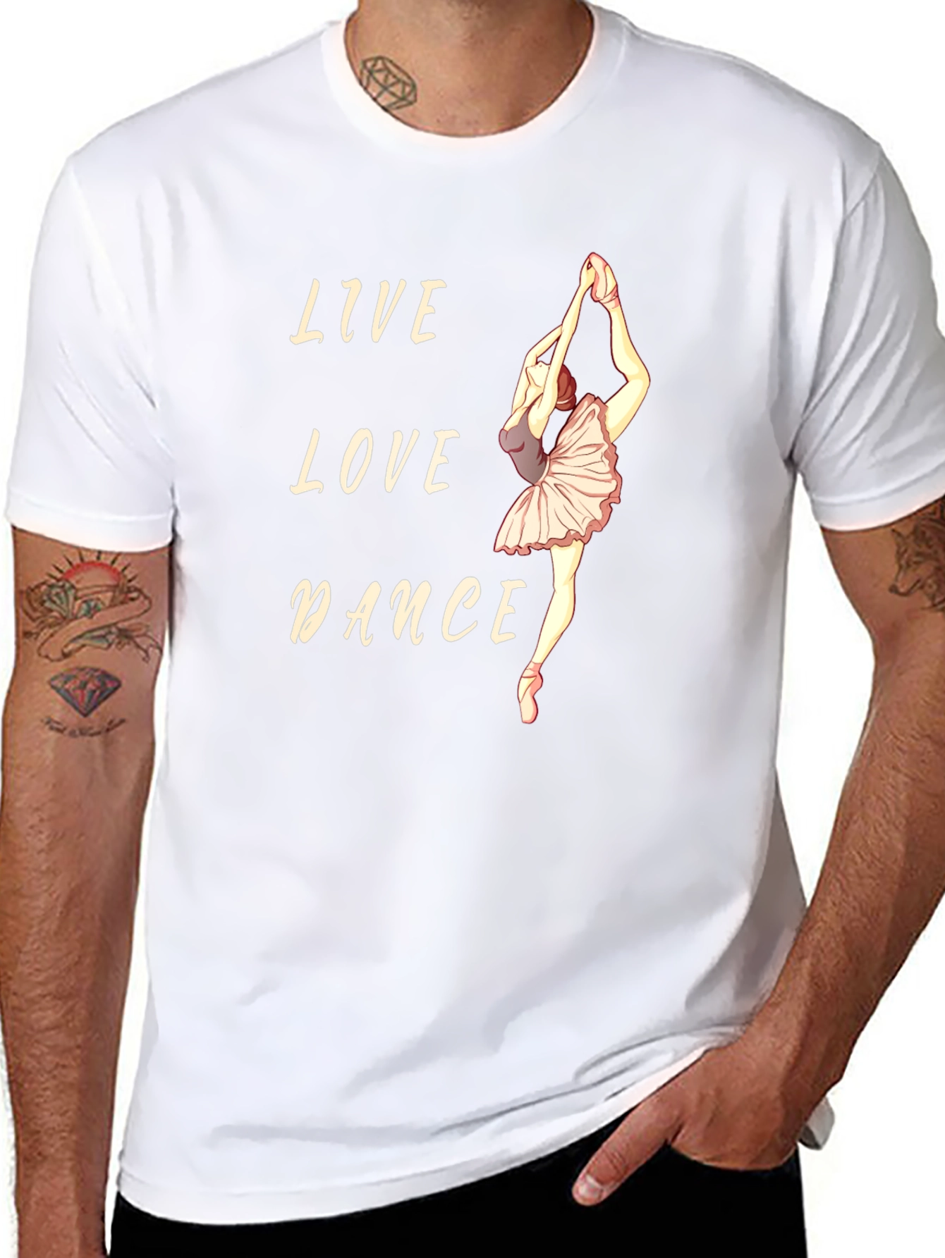 Live Love Dance T-Shirt - Ballerina Graphic Tee