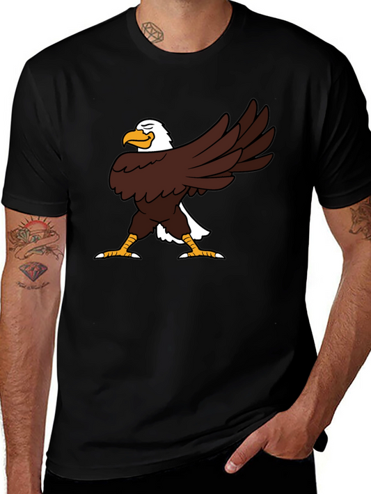 Funny Eagle Cartoon Black T-Shirt