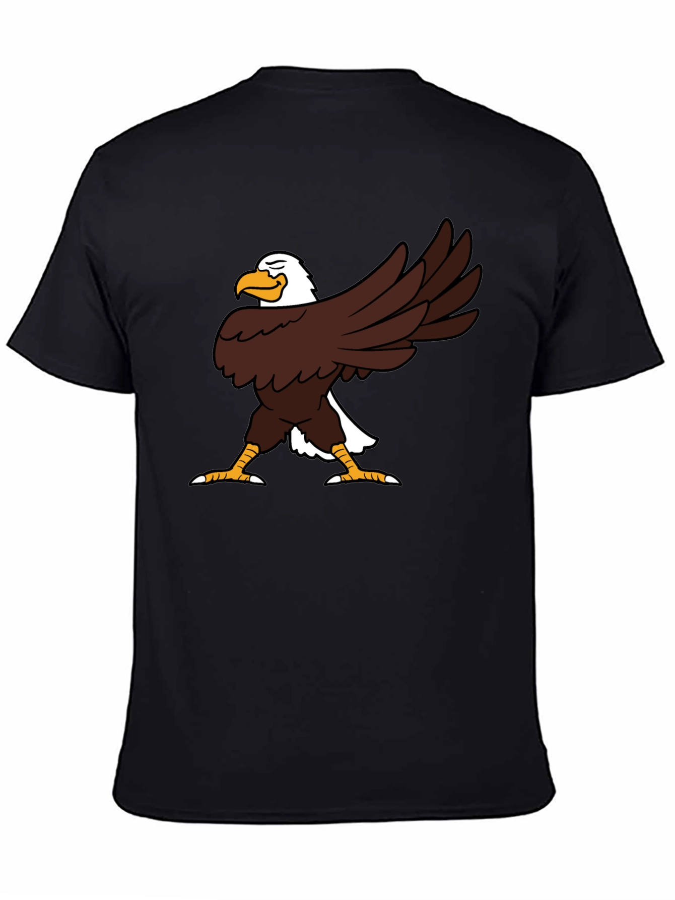 Funny Eagle Cartoon Black T-Shirt