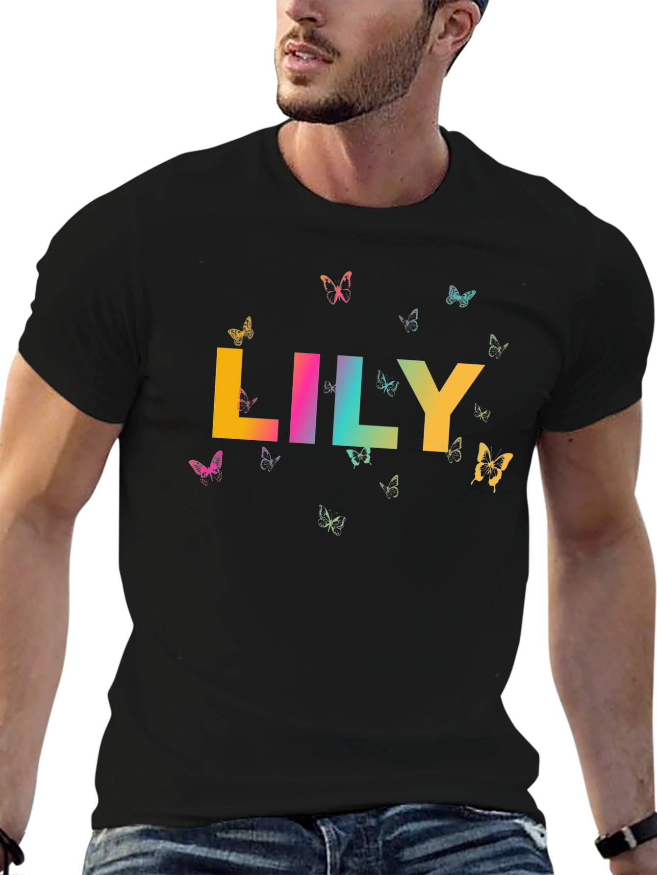 Personalized Lily Butterfly Graphic Tee