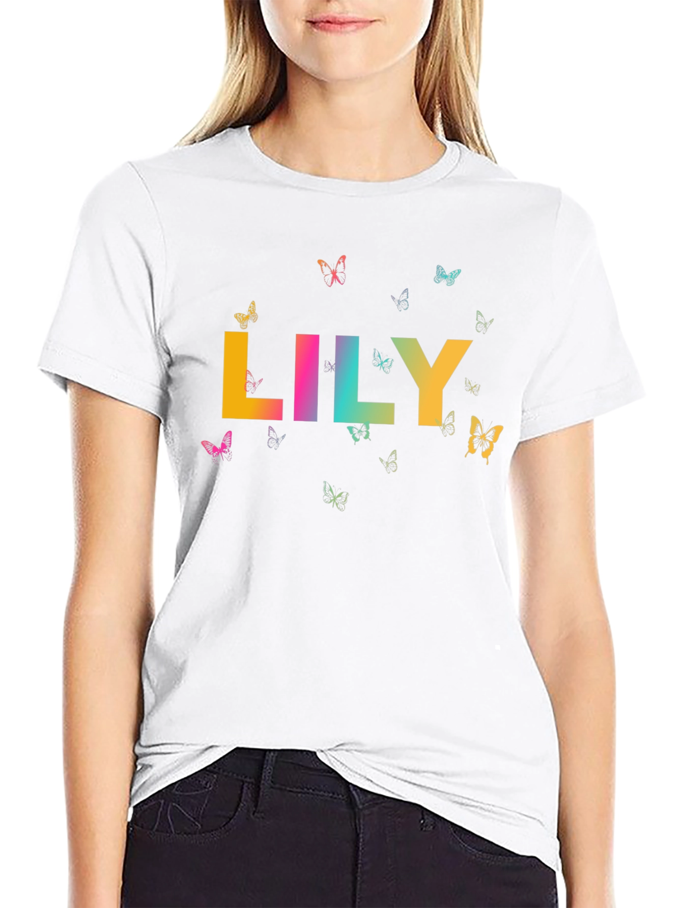 Personalized Lily Butterfly Graphic Tee
