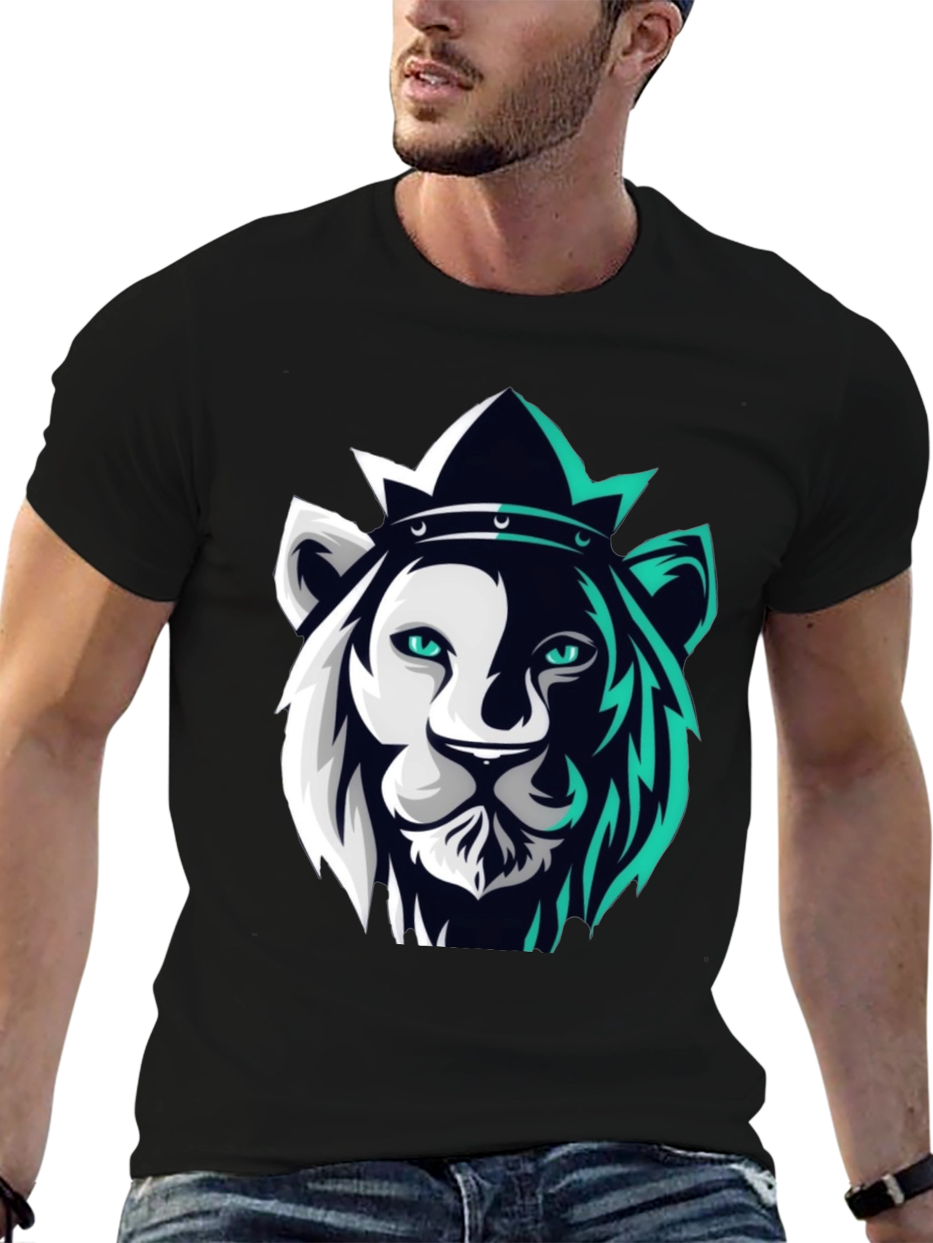 Lion King Graphic Tee - Modern Black T-Shirt