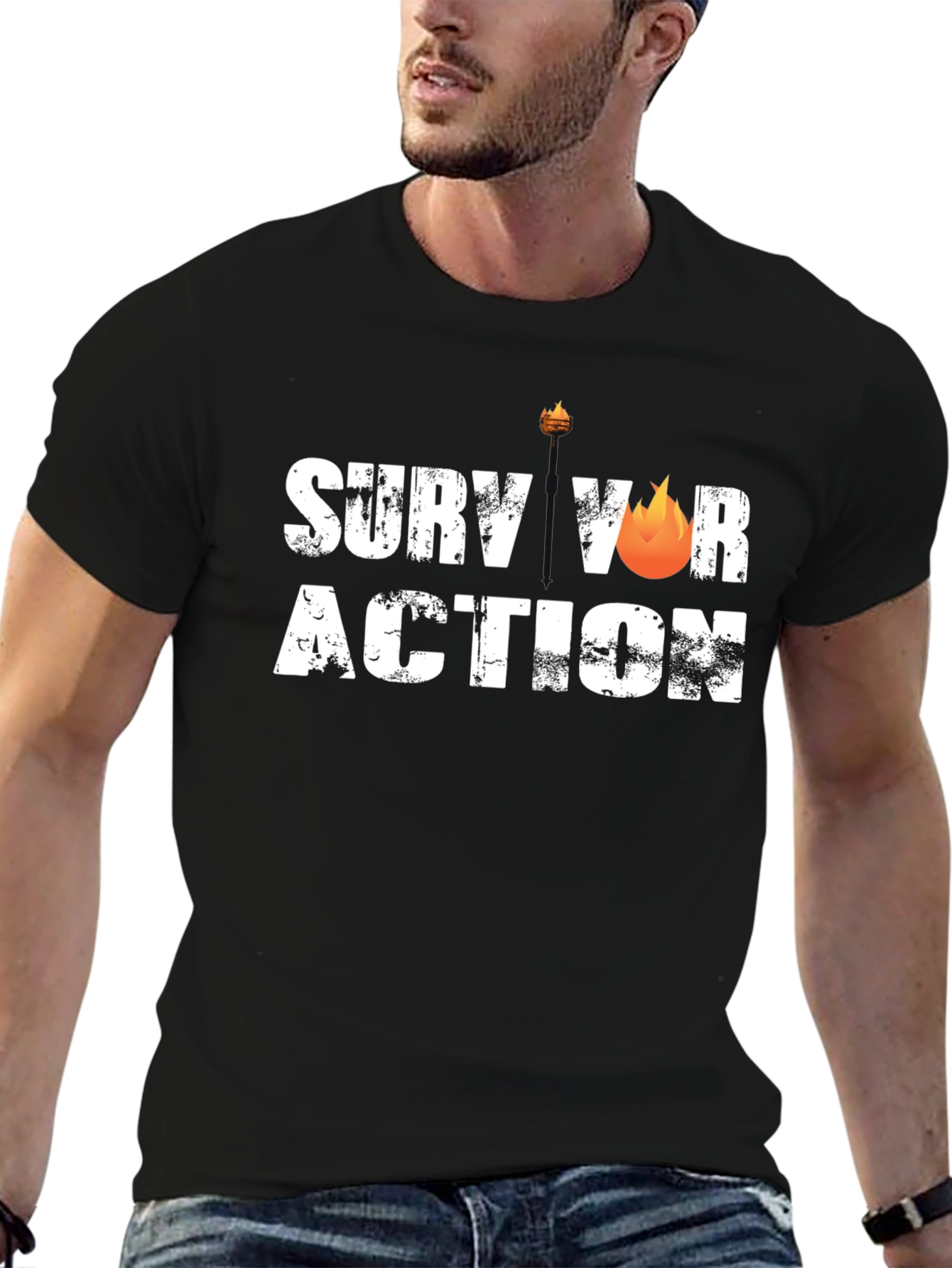 Survivor Action Black T-Shirt