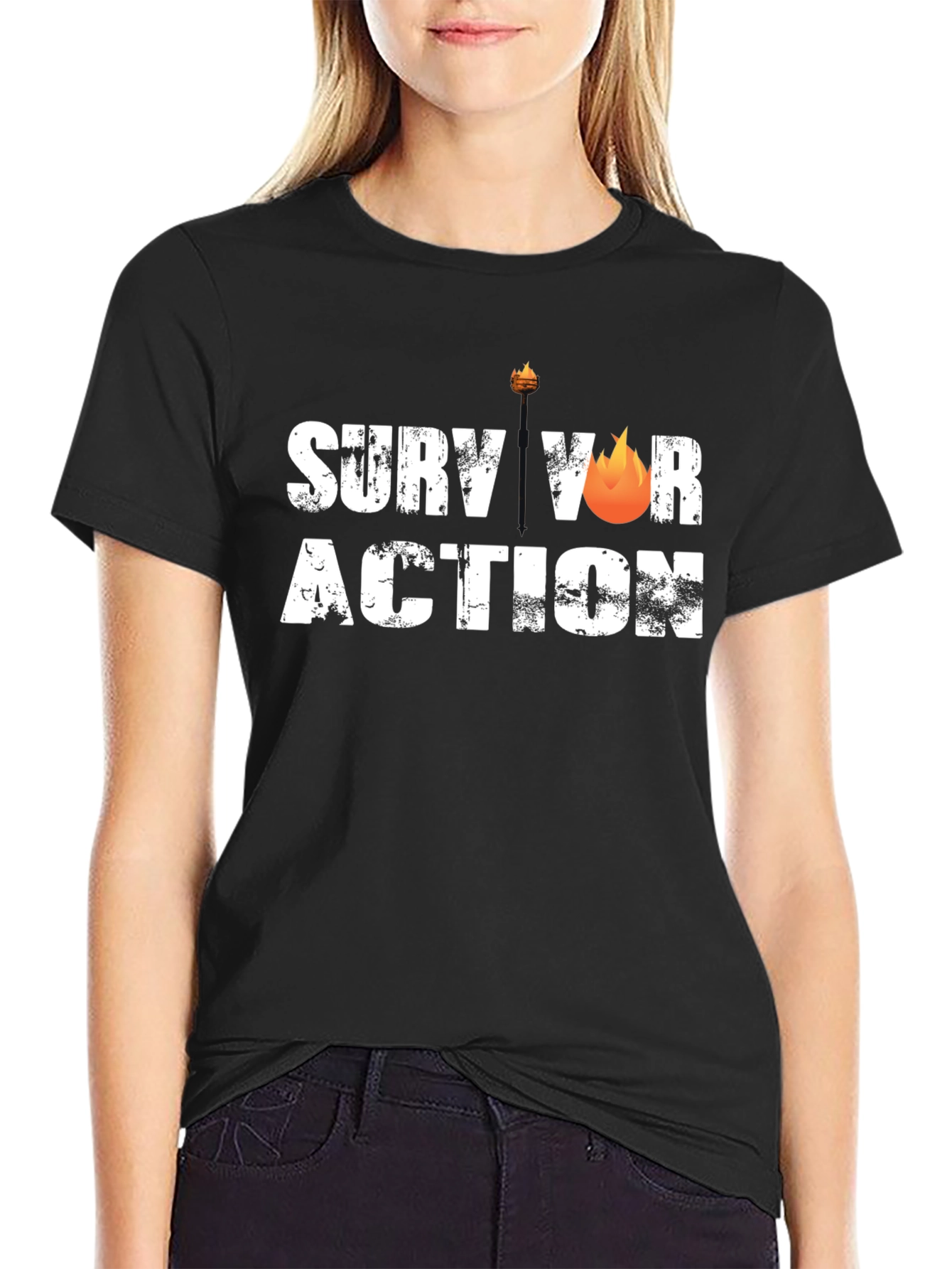 Survivor Action Black T-Shirt
