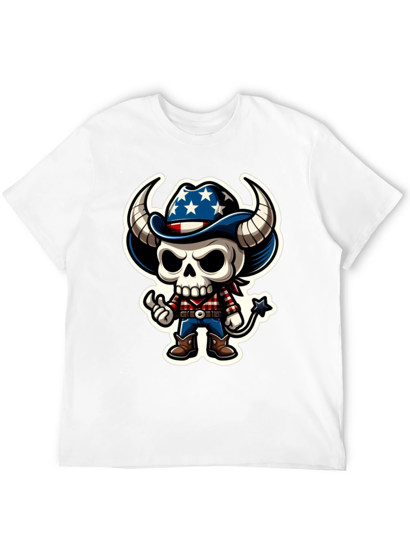 American Cowboy Skeleton Graphic Tee