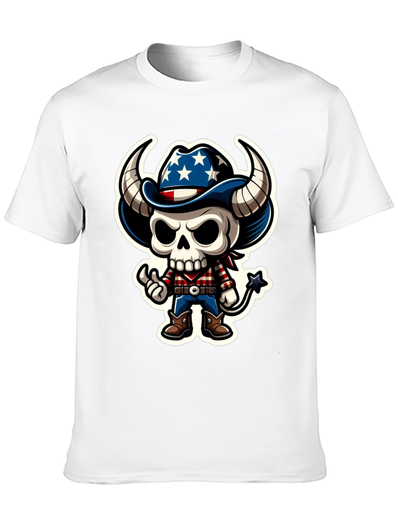 American Cowboy Skeleton Graphic Tee