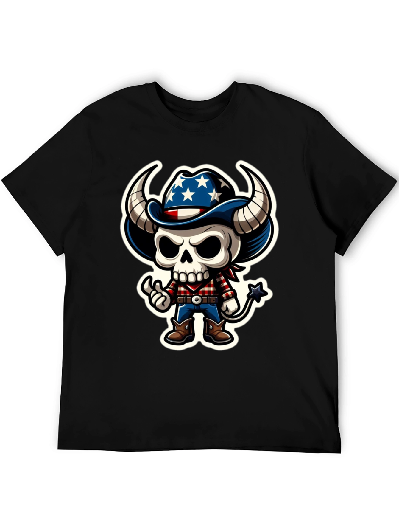 American Cowboy Skeleton Graphic Tee