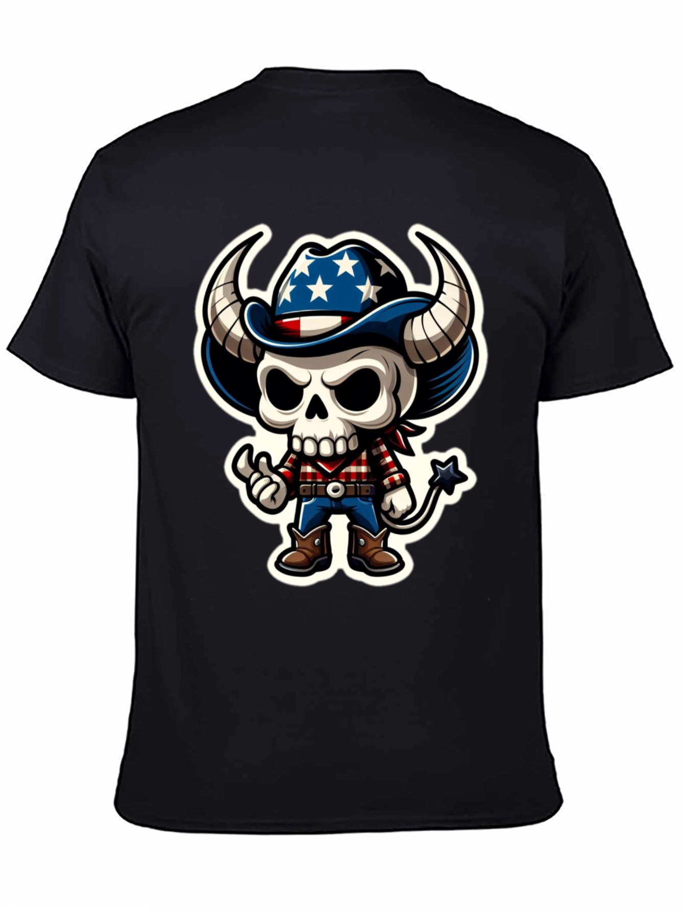 American Cowboy Skeleton Graphic Tee