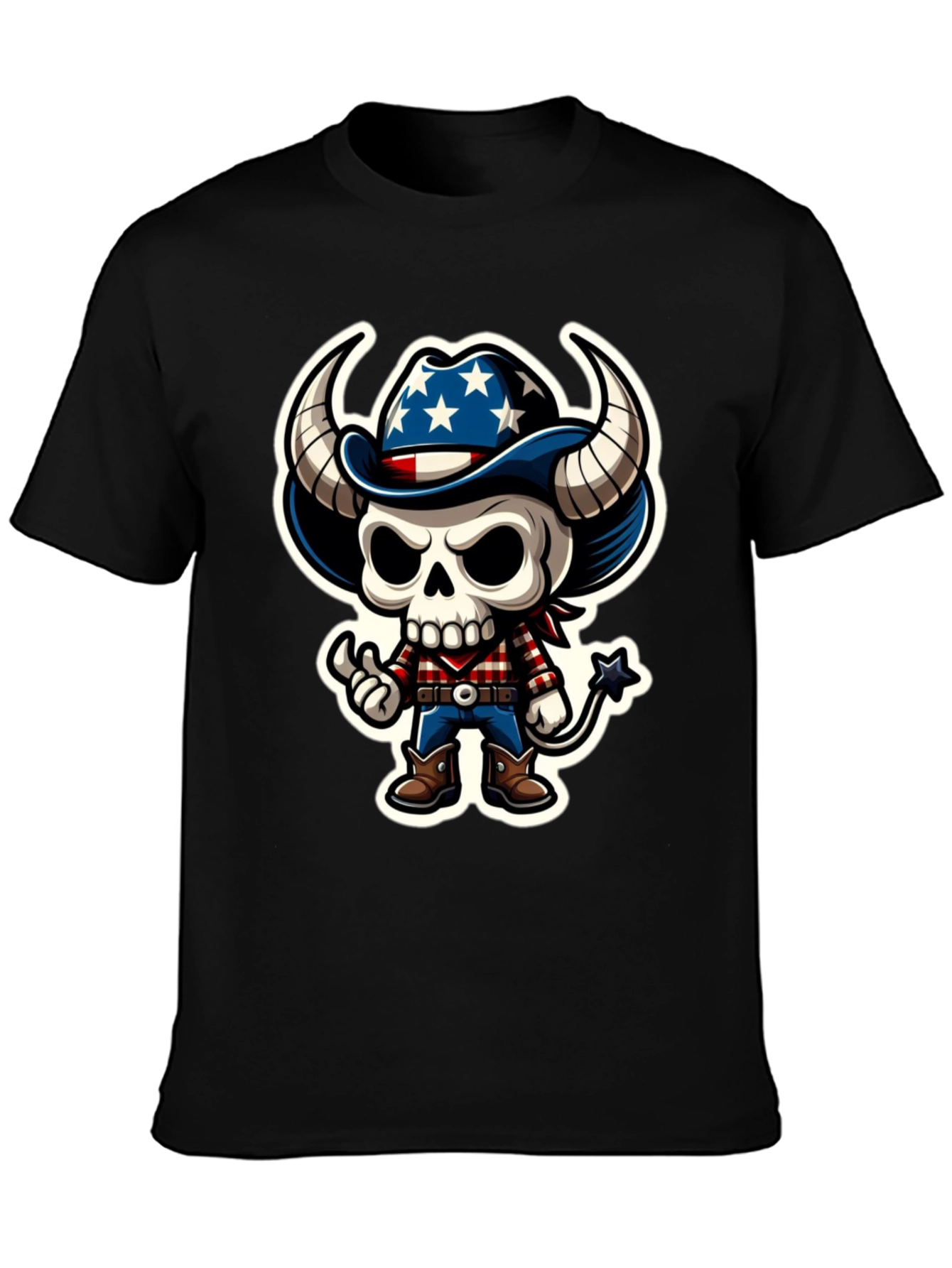 American Cowboy Skeleton Graphic Tee