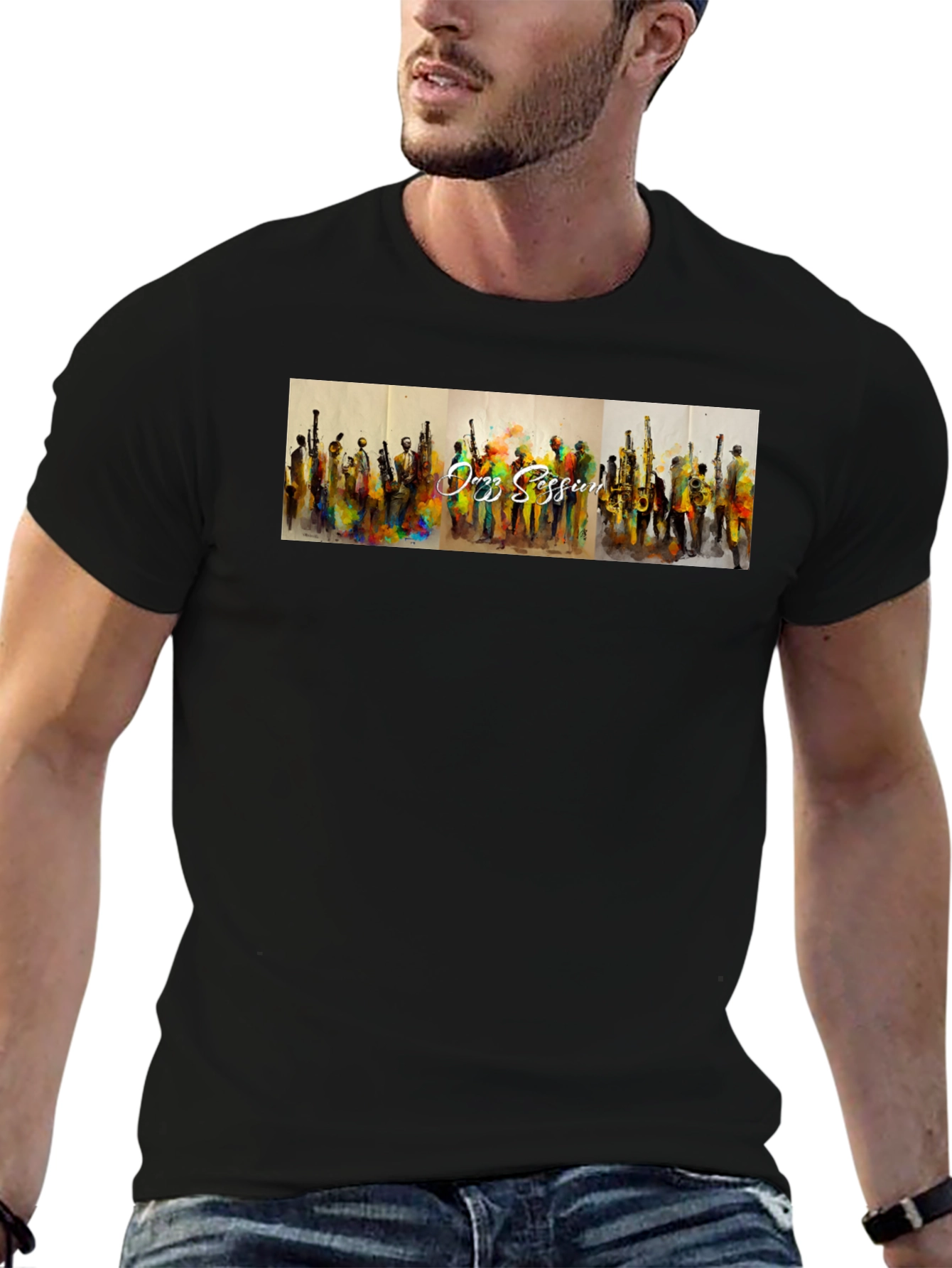 Jazz Session Black T-Shirt - Music Lovers