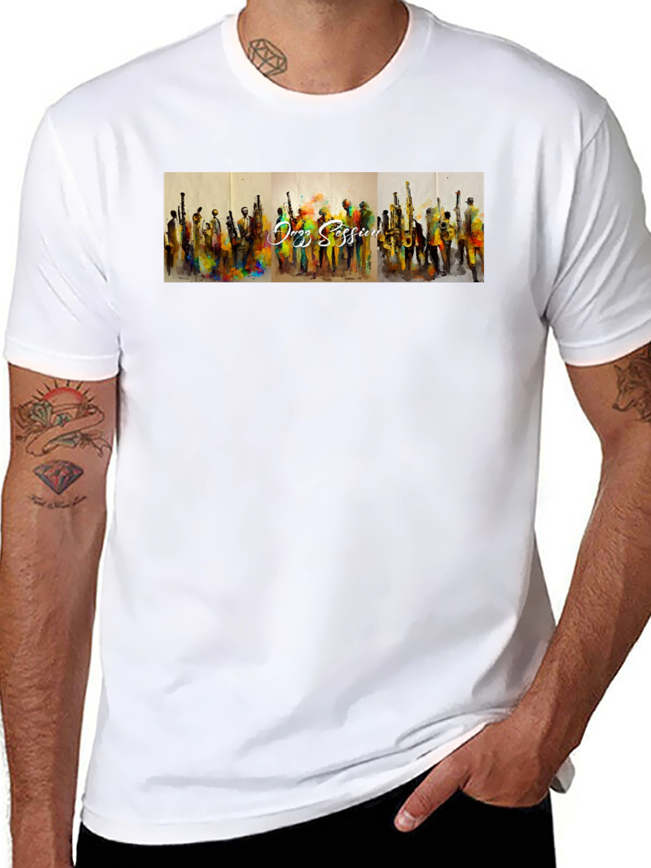 Jazz Session Black T-Shirt - Music Lovers