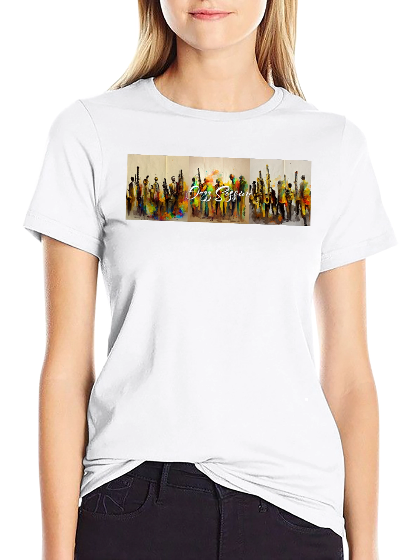 Jazz Session Black T-Shirt - Music Lovers