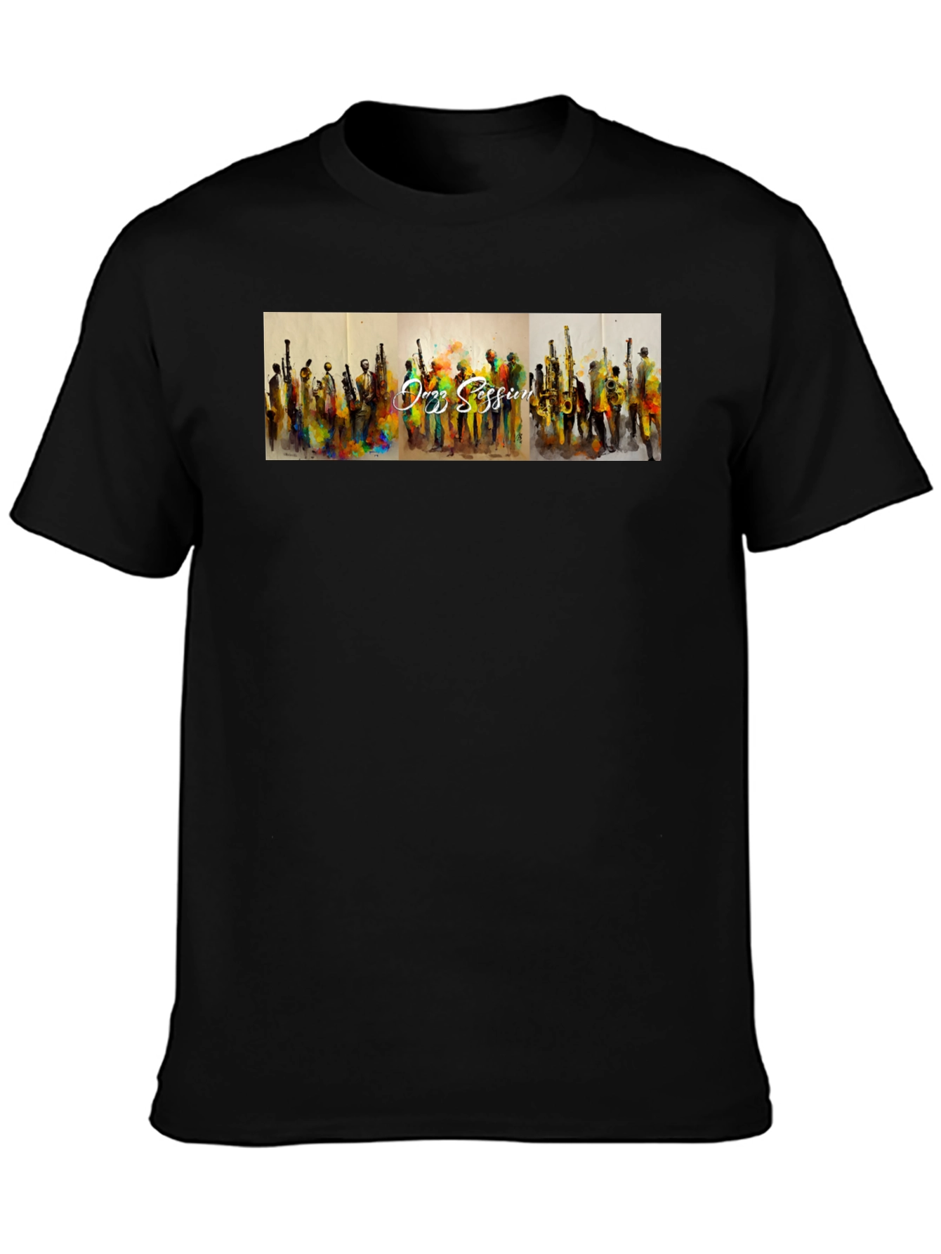 Jazz Session Black T-Shirt - Music Lovers