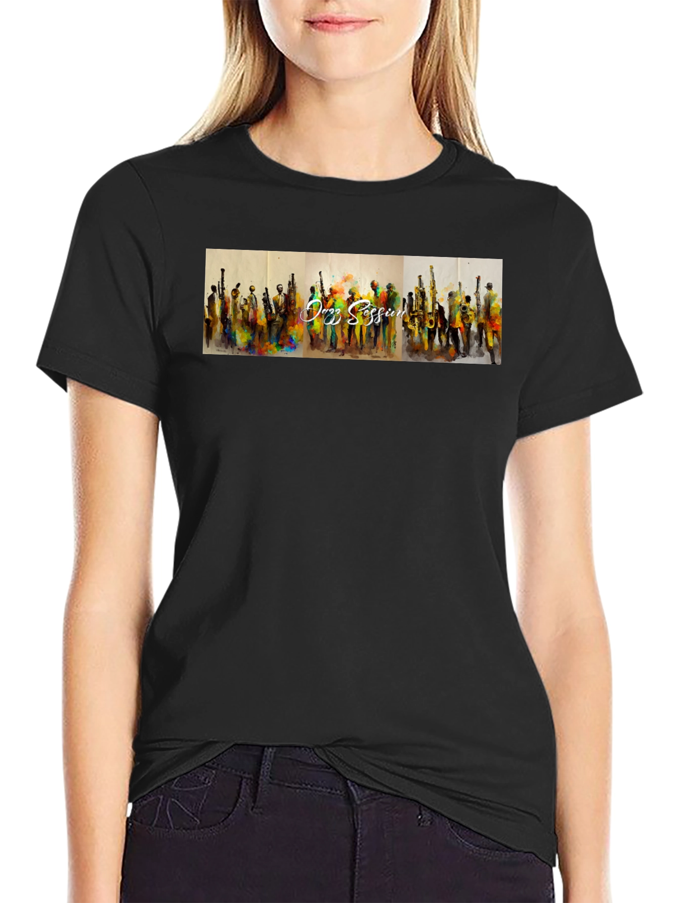 Jazz Session Black T-Shirt - Music Lovers