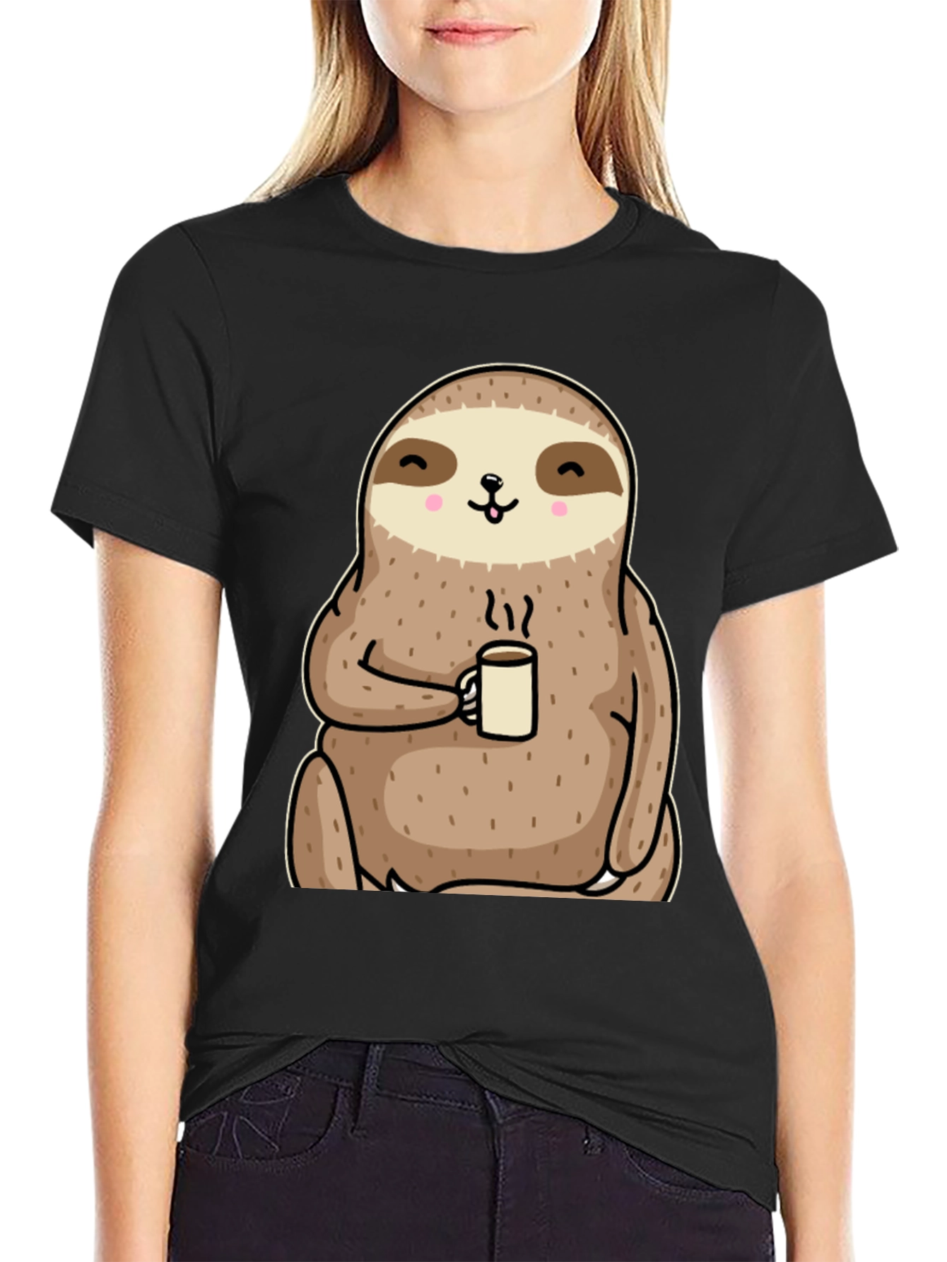 Sloth Coffee Graphic Tee - Relaxed Comfort